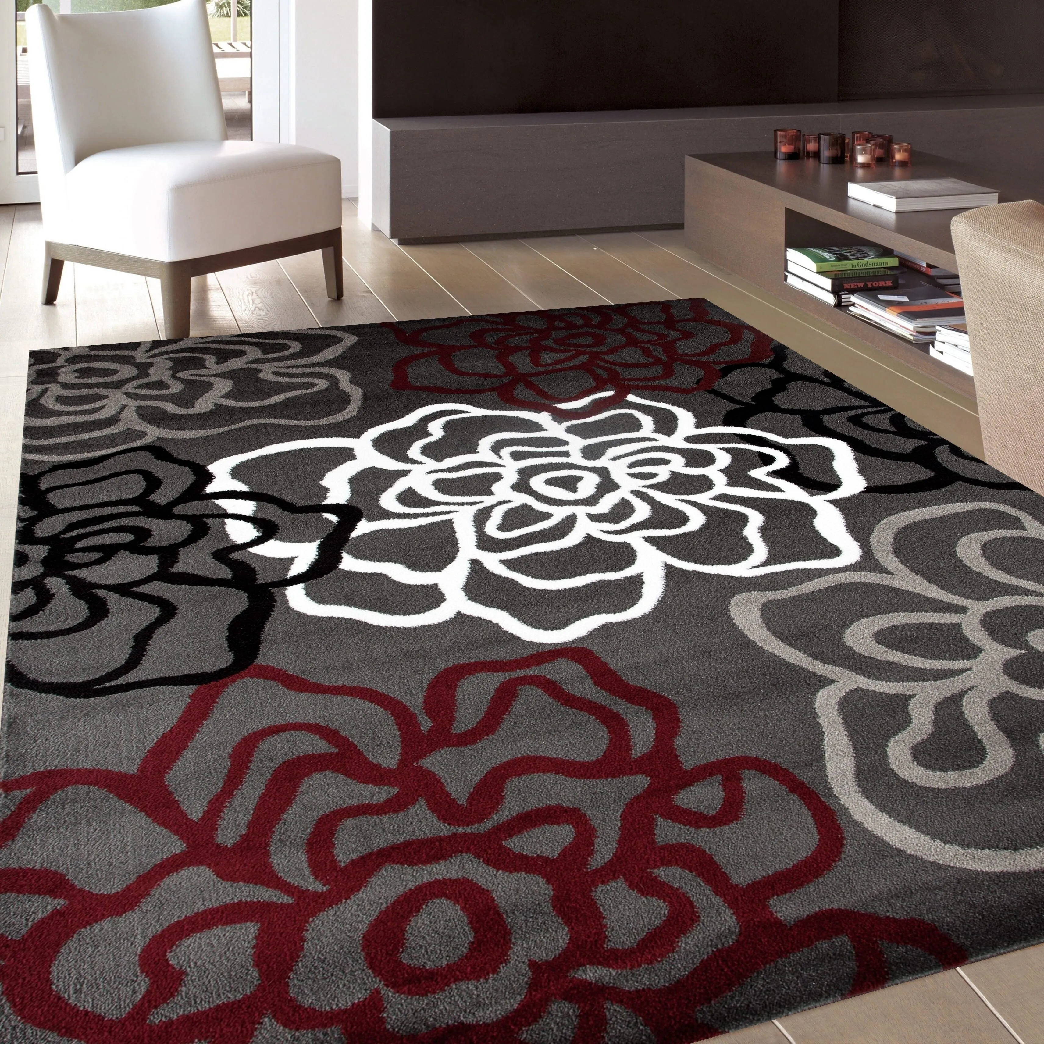 World Rug Gallery Contemporary Modern Floral Flowers Area Rug