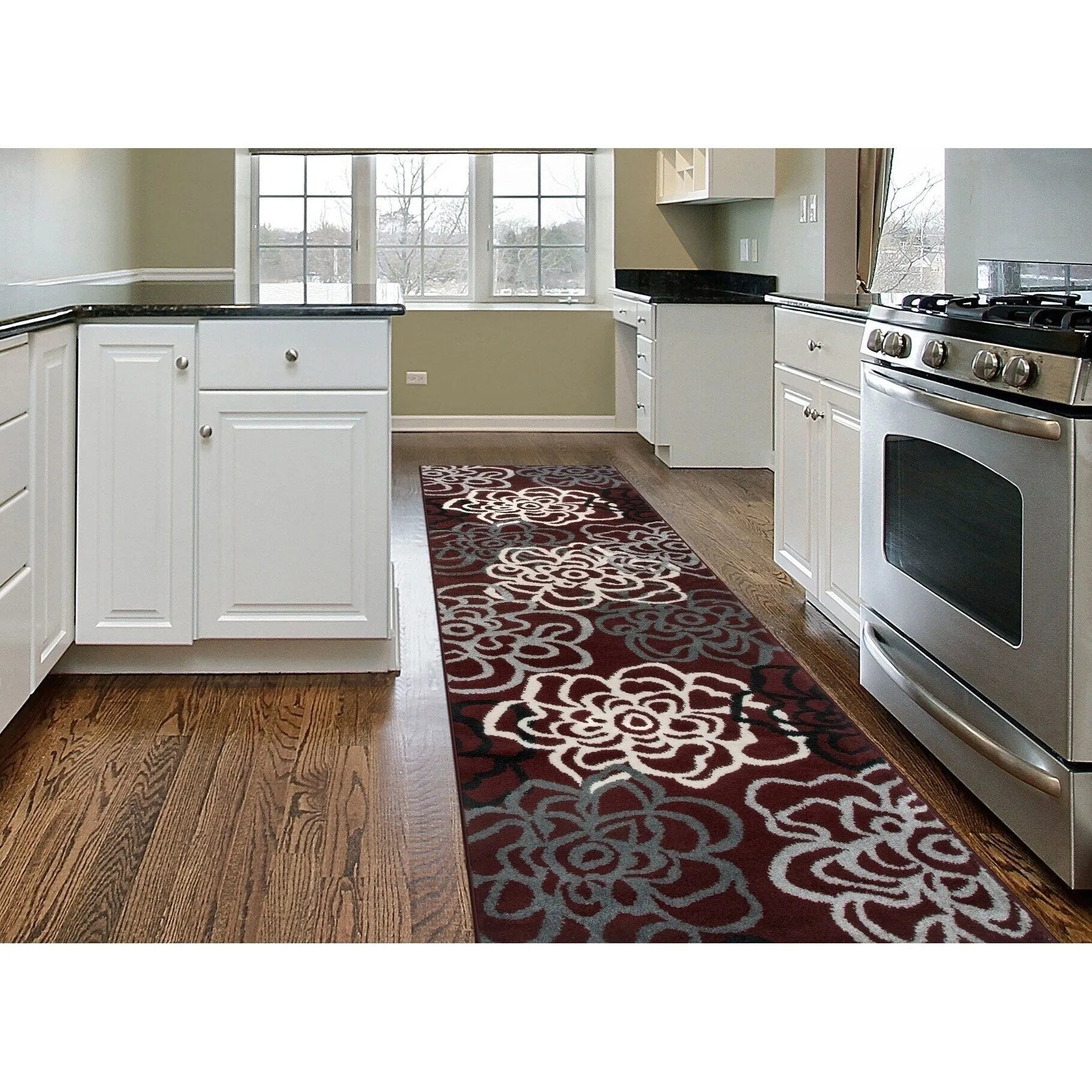 World Rug Gallery Contemporary Modern Floral Flowers Area Rug