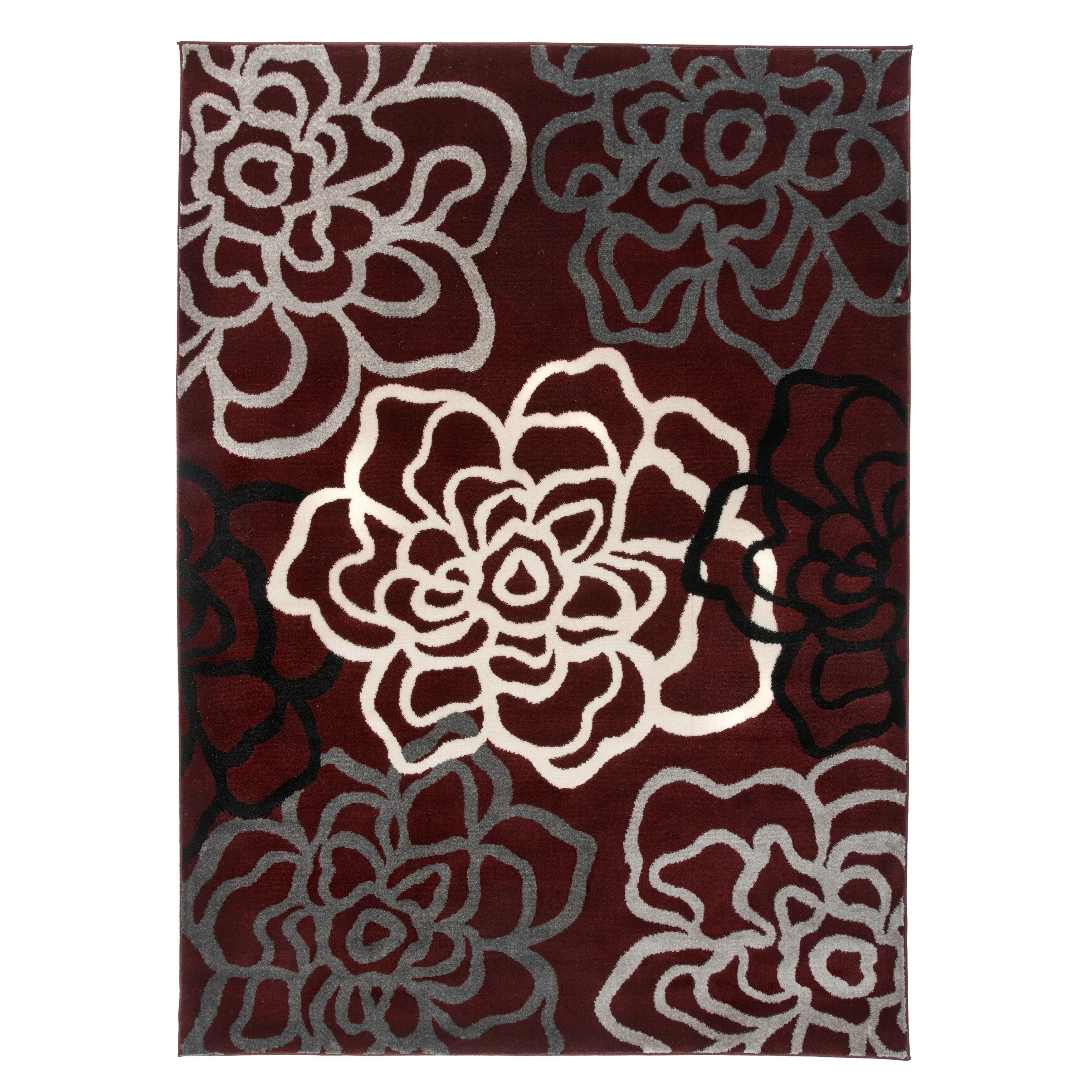 World Rug Gallery Contemporary Modern Floral Flowers Area Rug