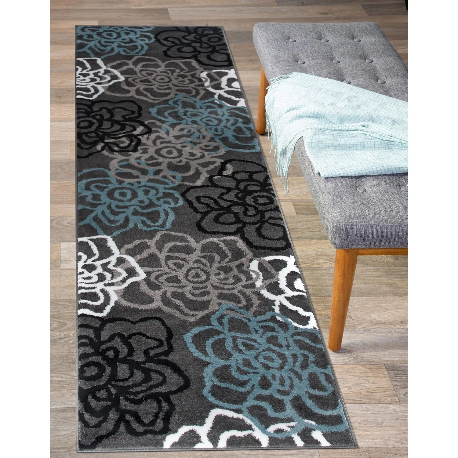 World Rug Gallery Contemporary Modern Floral Flowers Area Rug