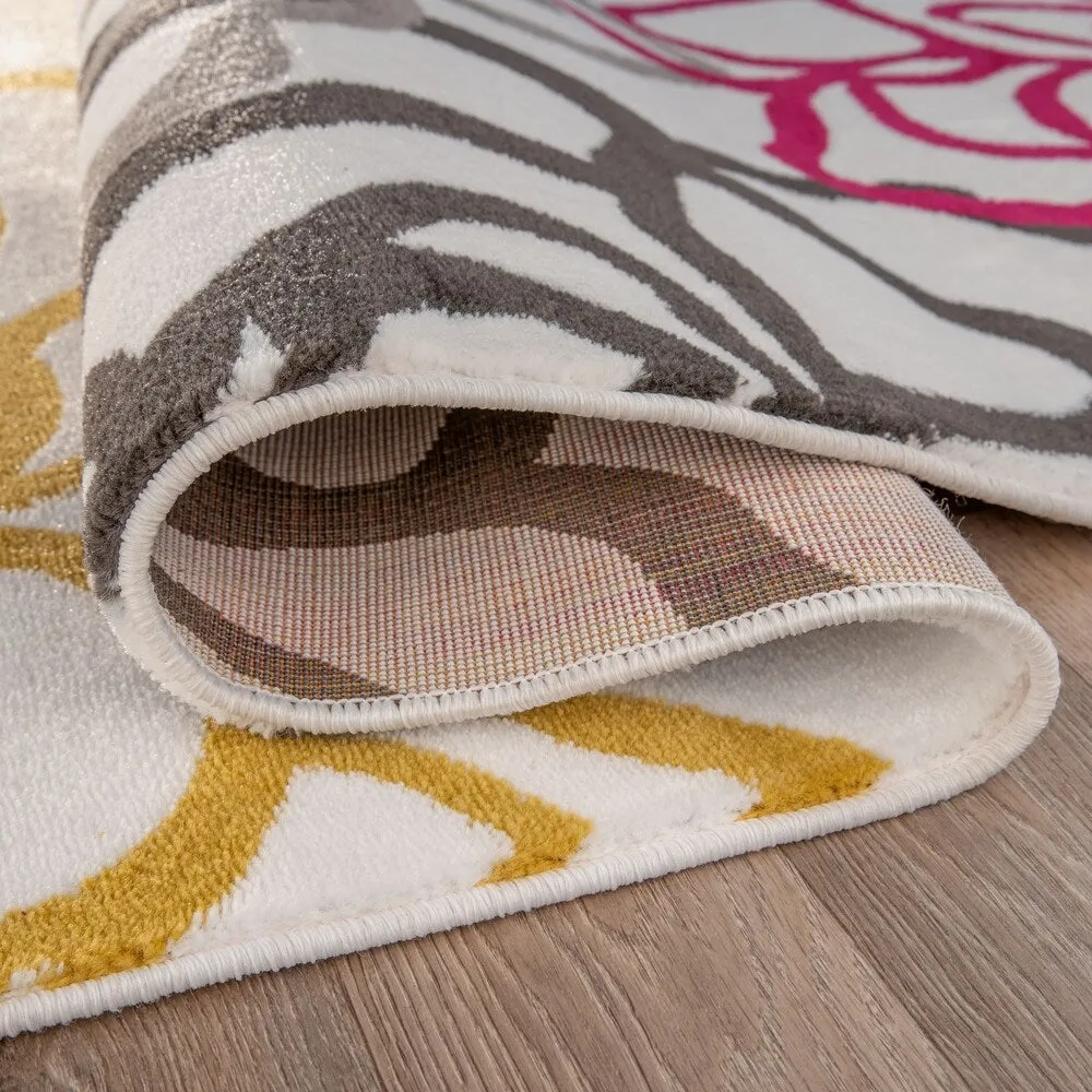 World Rug Gallery Contemporary Modern Floral Flowers Area Rug