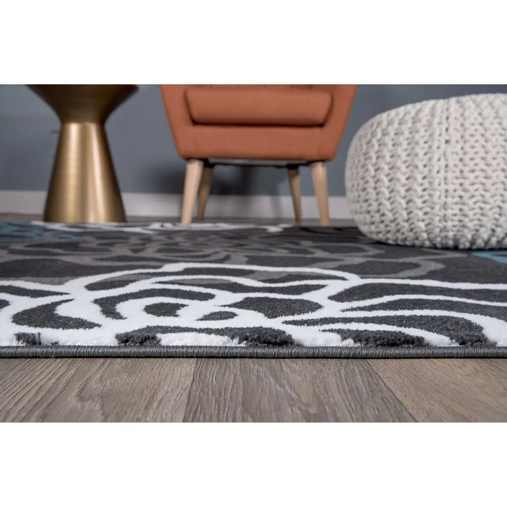 World Rug Gallery Contemporary Modern Floral Flowers Area Rug