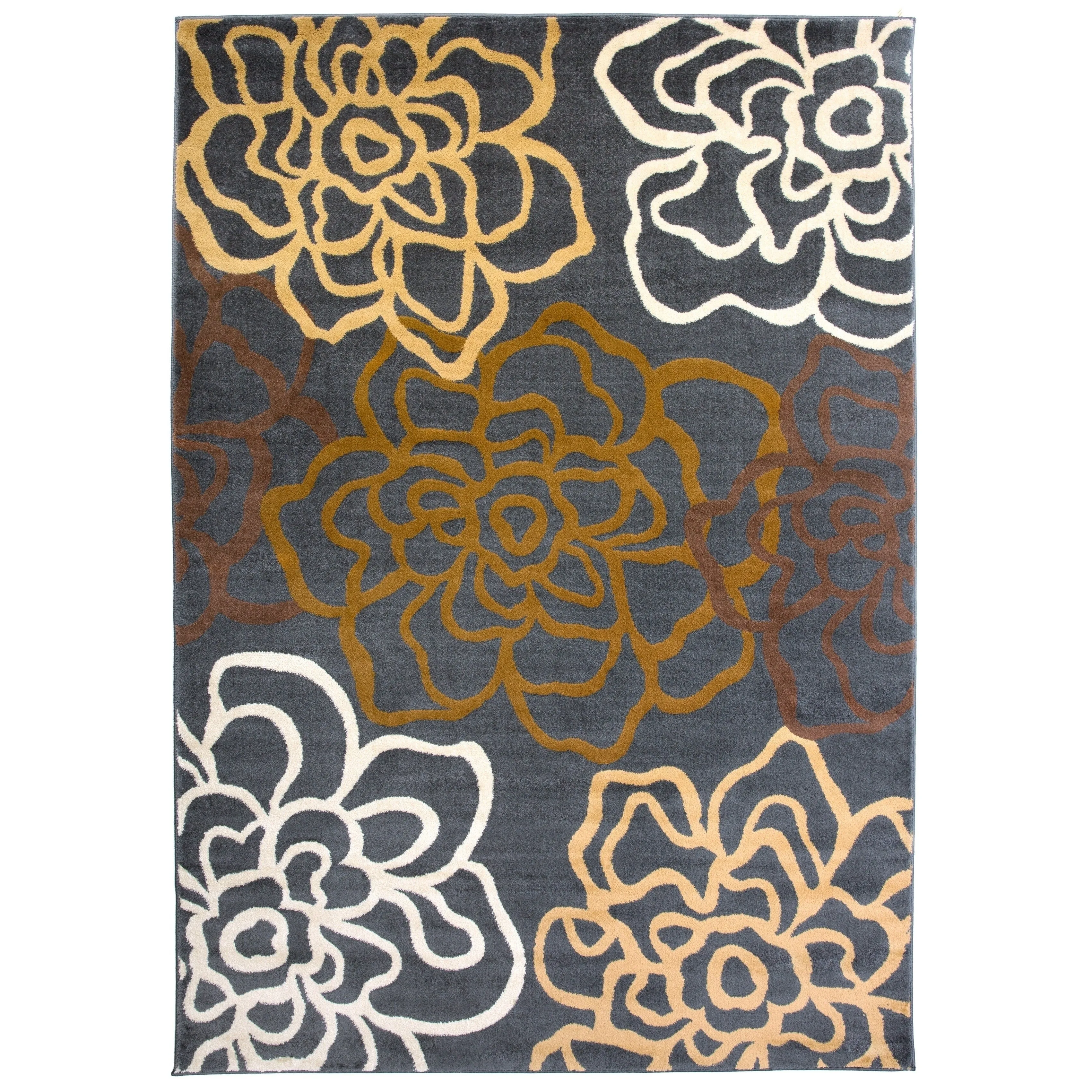 World Rug Gallery Contemporary Modern Floral Flowers Area Rug