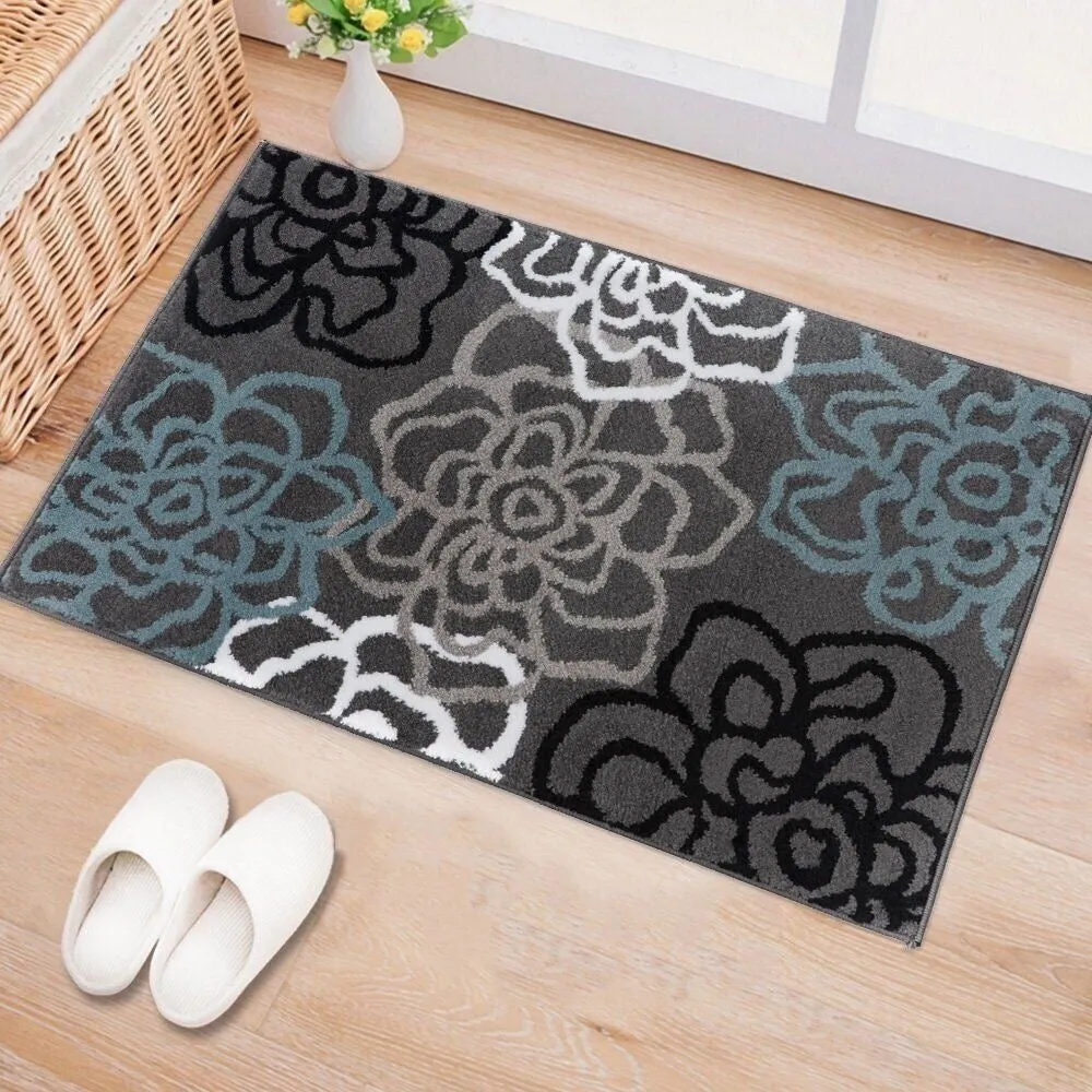 World Rug Gallery Contemporary Modern Floral Flowers Area Rug