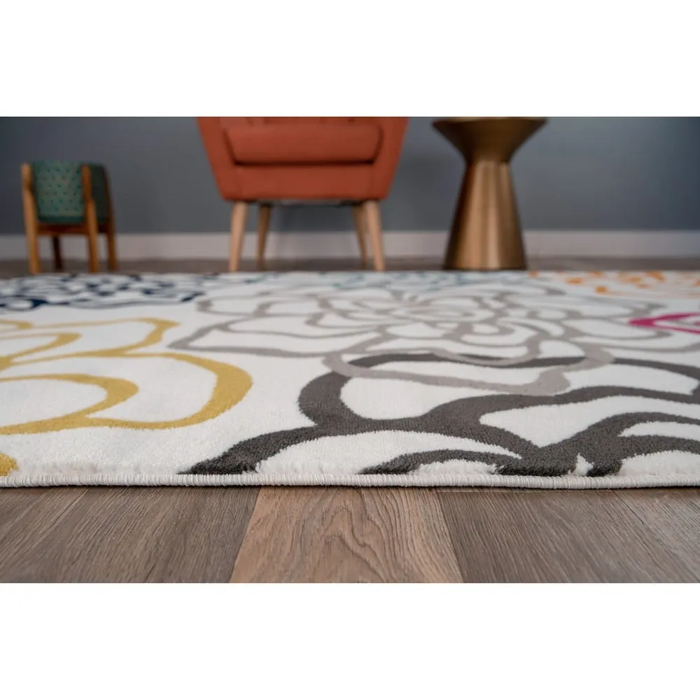 World Rug Gallery Contemporary Modern Floral Flowers Area Rug