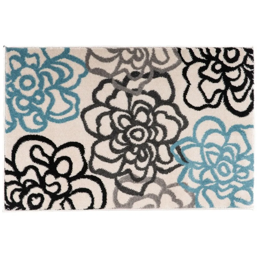 World Rug Gallery Contemporary Modern Floral Flowers Area Rug