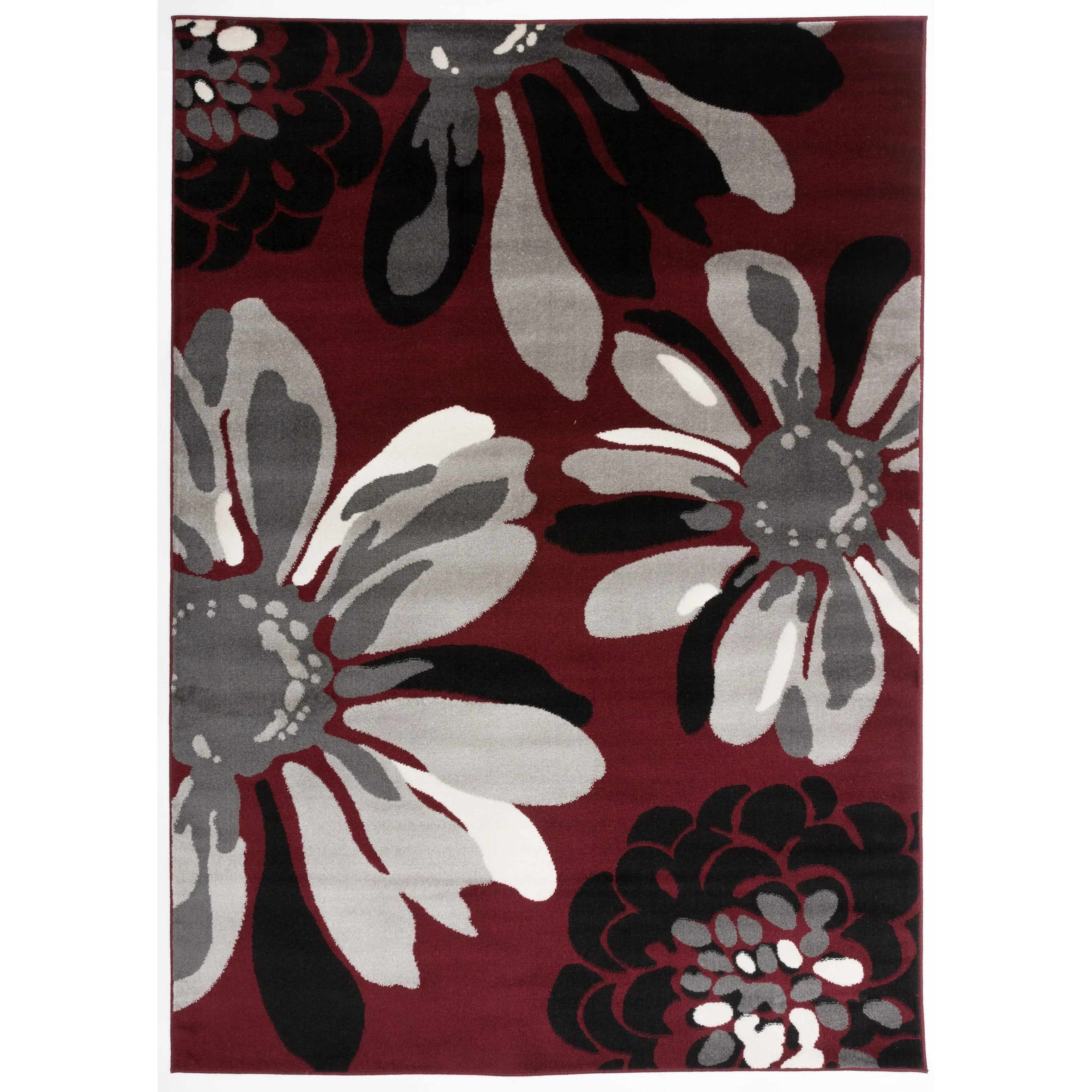 World Rug Gallery Contemporary Modern Flowers Area Rug