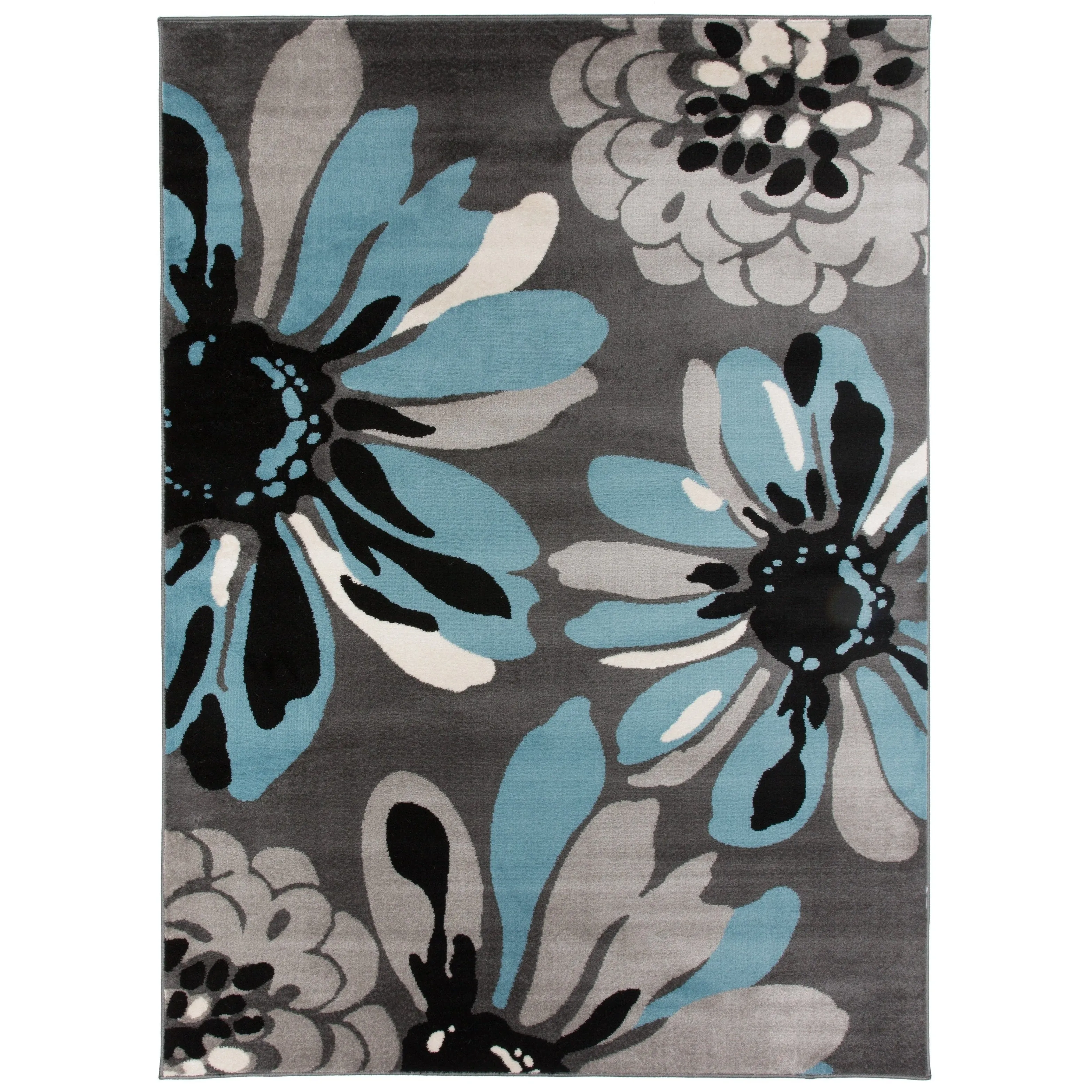 World Rug Gallery Contemporary Modern Flowers Area Rug