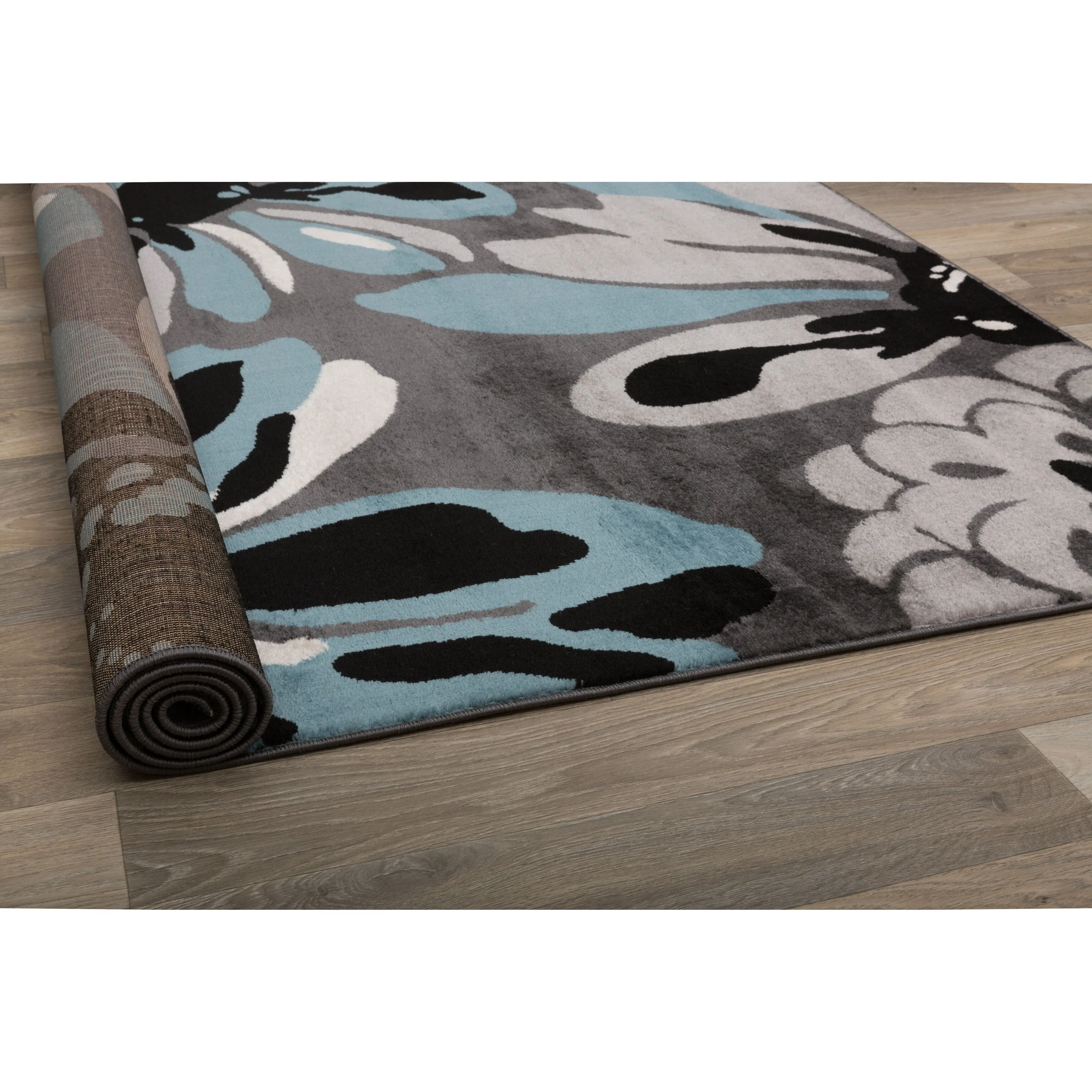 World Rug Gallery Contemporary Modern Flowers Area Rug