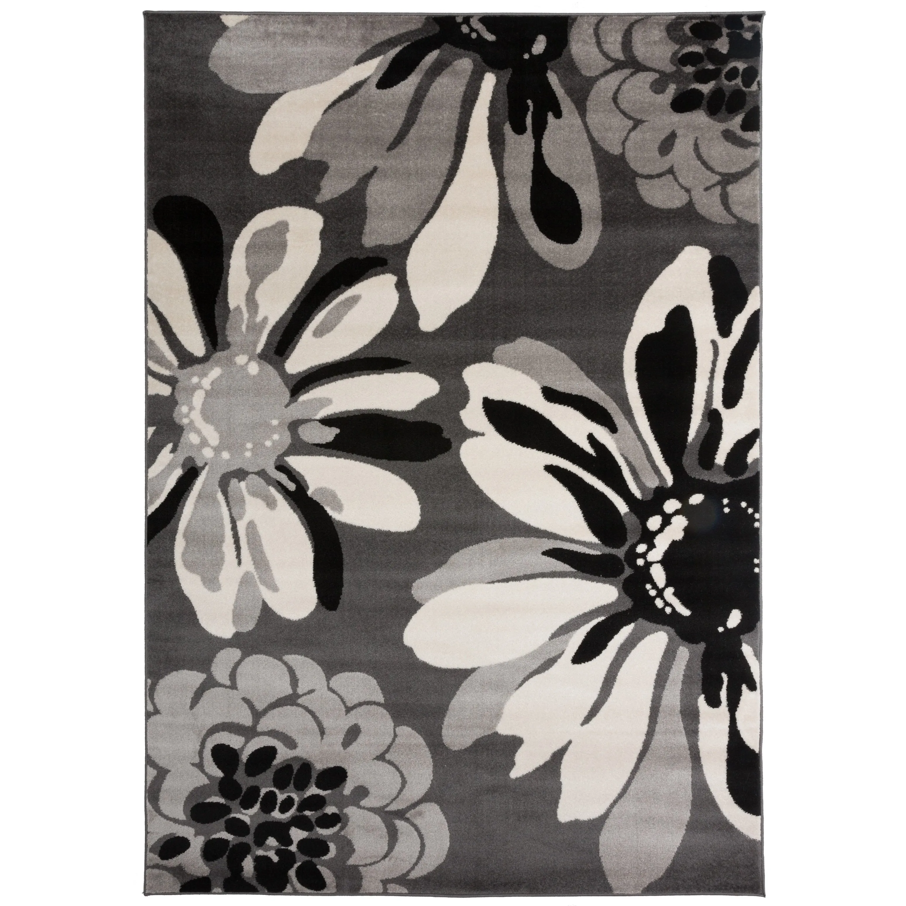 World Rug Gallery Contemporary Modern Flowers Area Rug