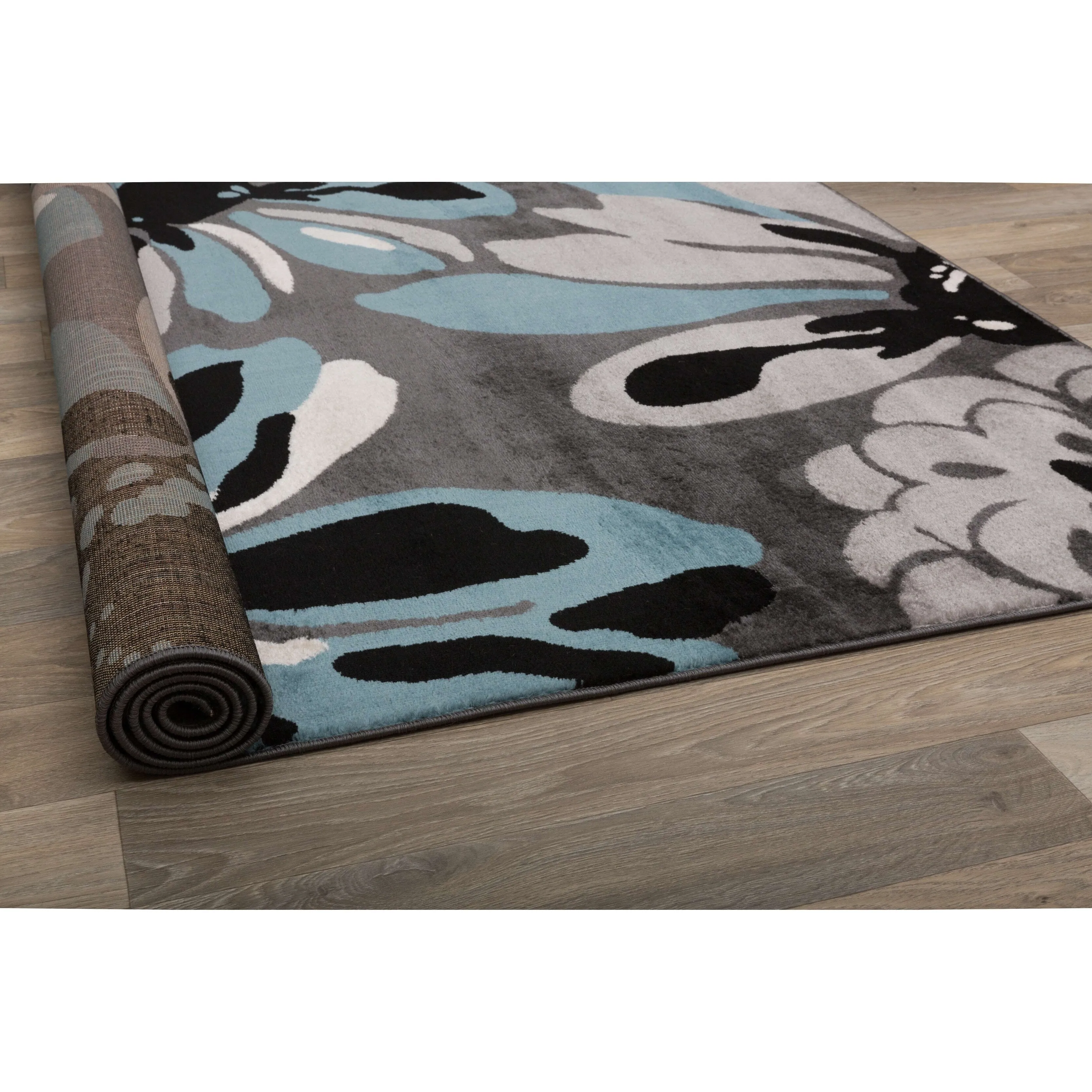 World Rug Gallery Contemporary Modern Flowers Area Rug