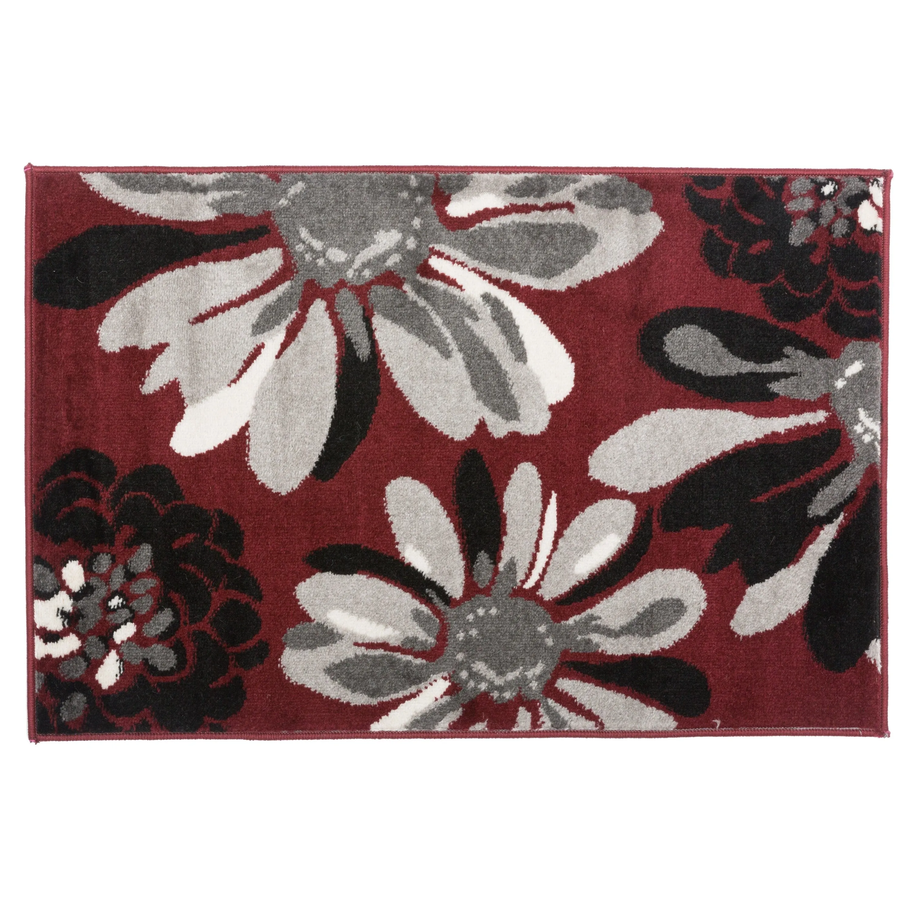World Rug Gallery Contemporary Modern Flowers Area Rug