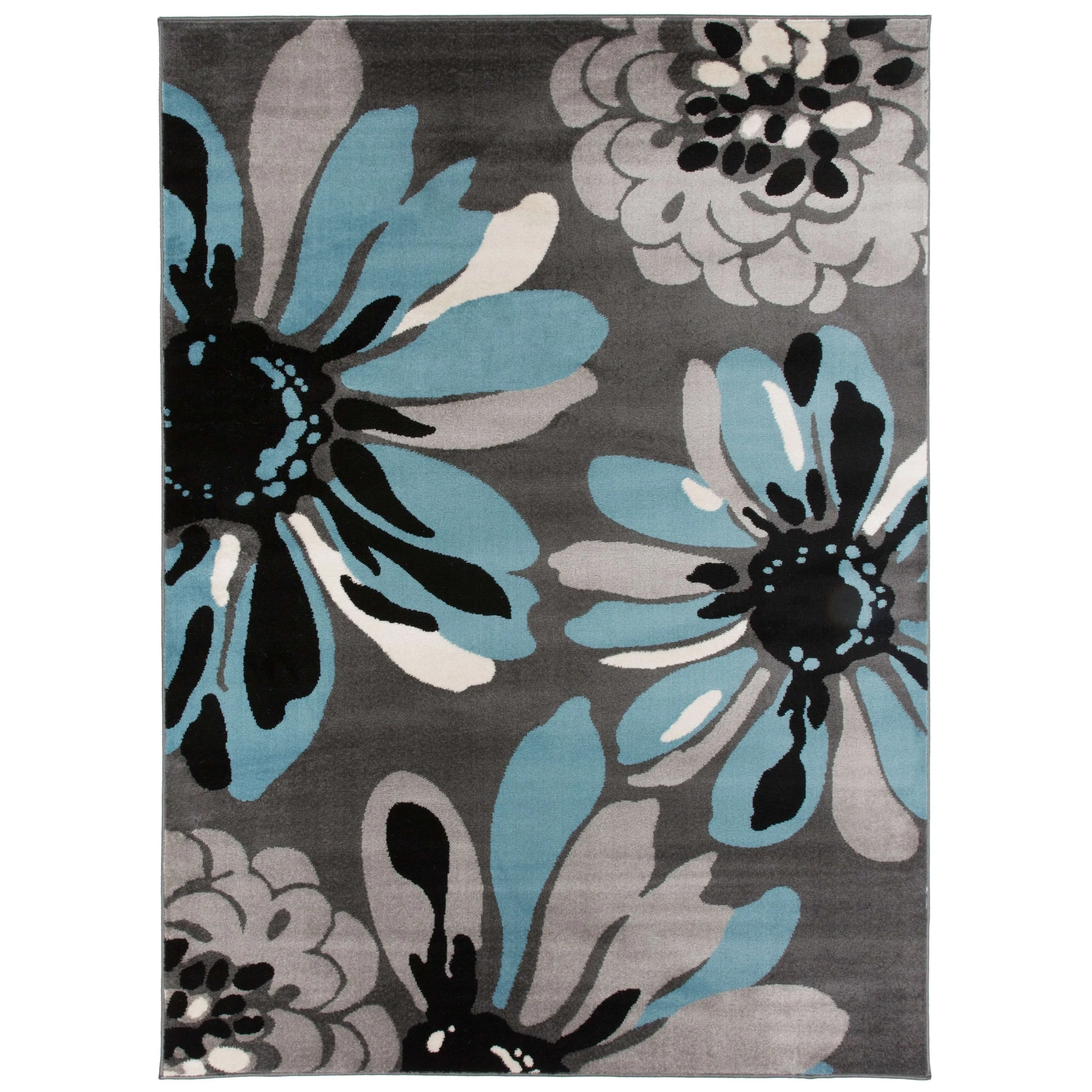 World Rug Gallery Contemporary Modern Flowers Area Rug