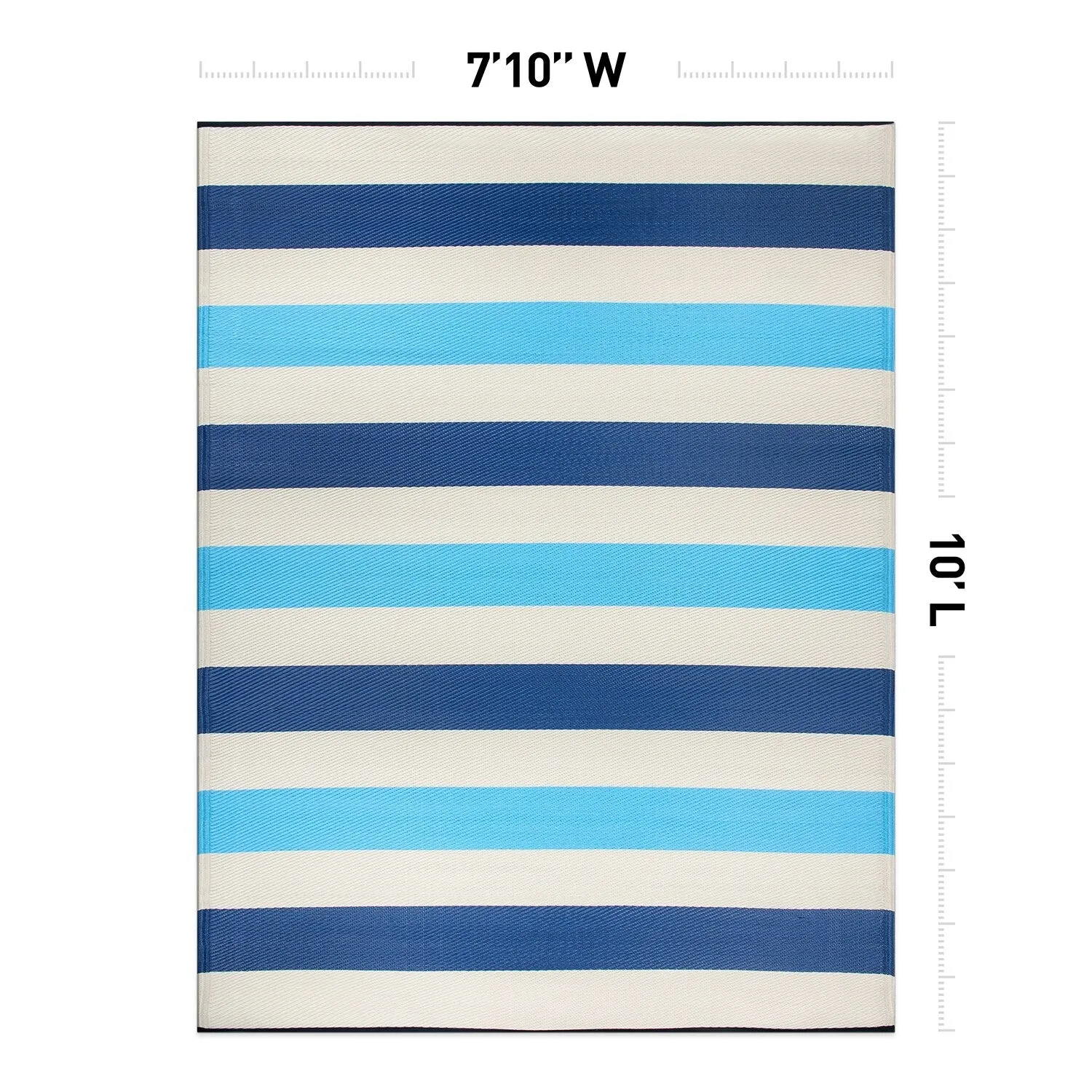 World Rug Gallery Contemporary Stripe Reversible Recycled Plastic Outdoor Rugs