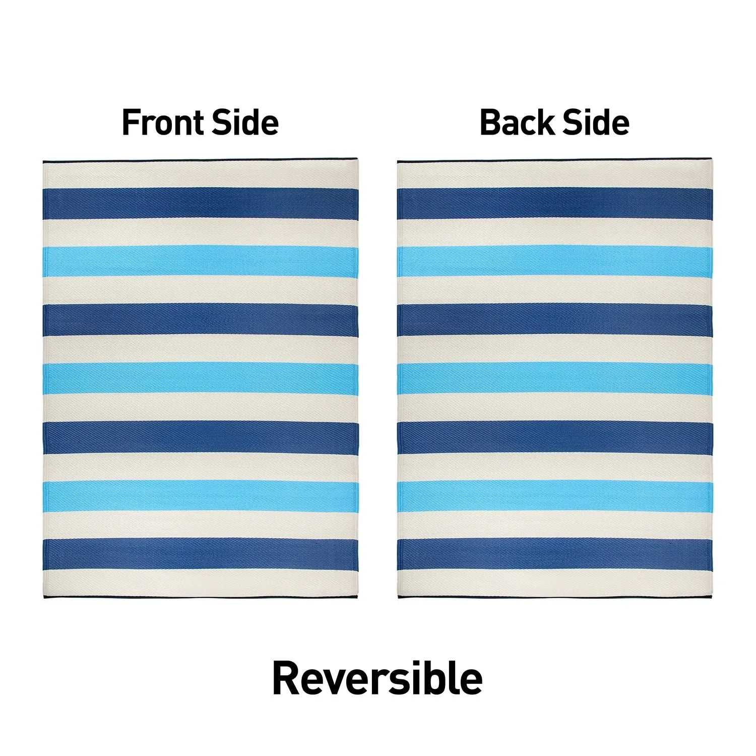 World Rug Gallery Contemporary Stripe Reversible Recycled Plastic Outdoor Rugs