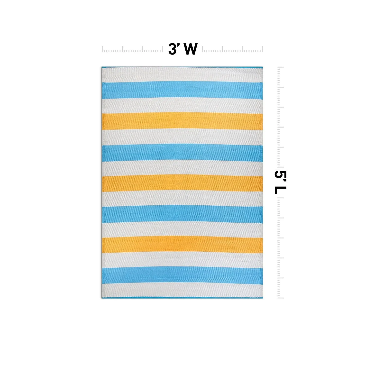 World Rug Gallery Contemporary Stripe Reversible Recycled Plastic Outdoor Rugs