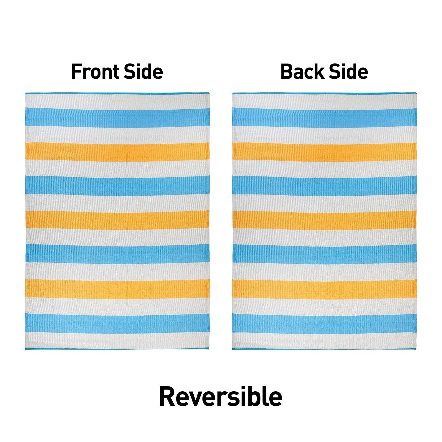 World Rug Gallery Contemporary Stripe Reversible Recycled Plastic Outdoor Rugs