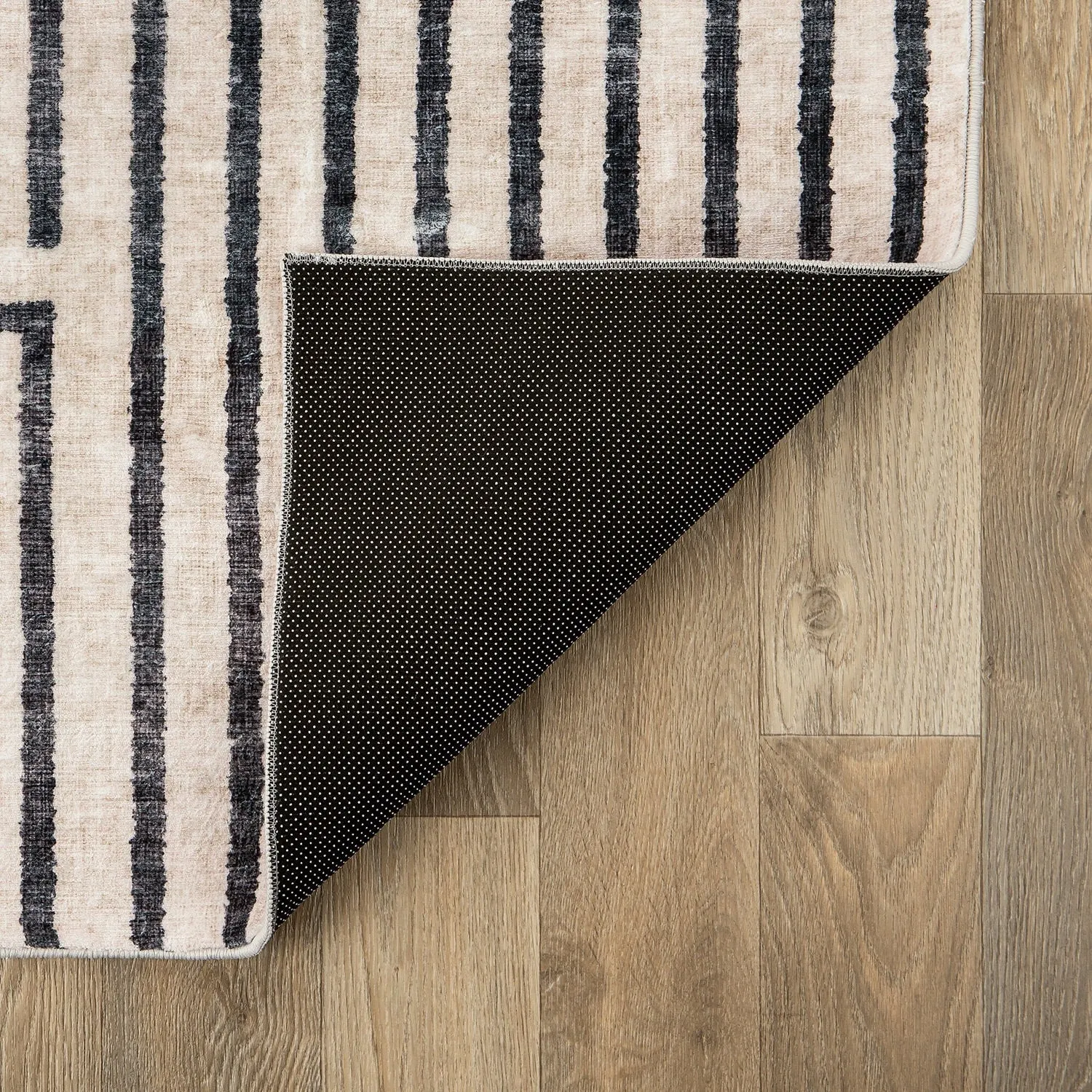 World Rug Gallery Distressed Bohemian Stripes Washable Non Slip Area Rug