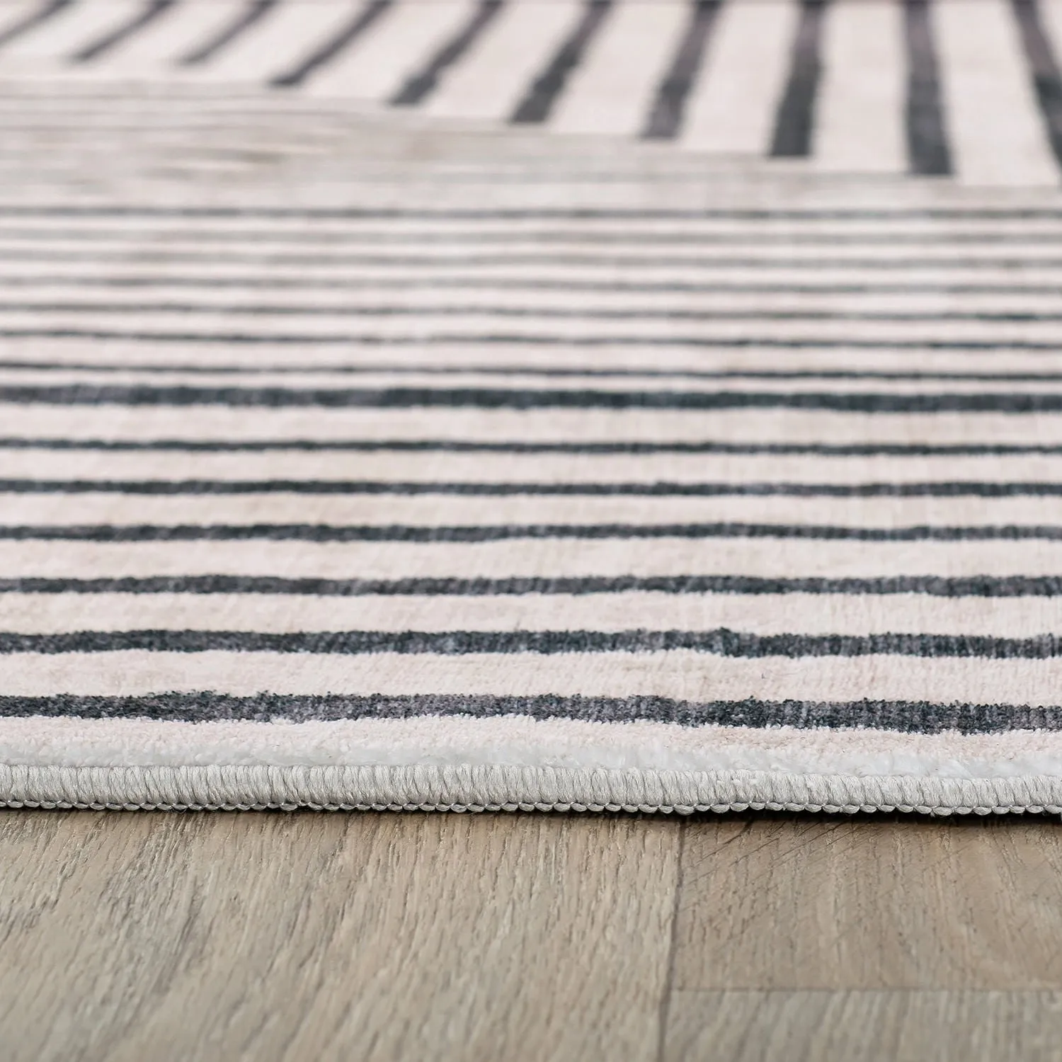 World Rug Gallery Distressed Bohemian Stripes Washable Non Slip Area Rug