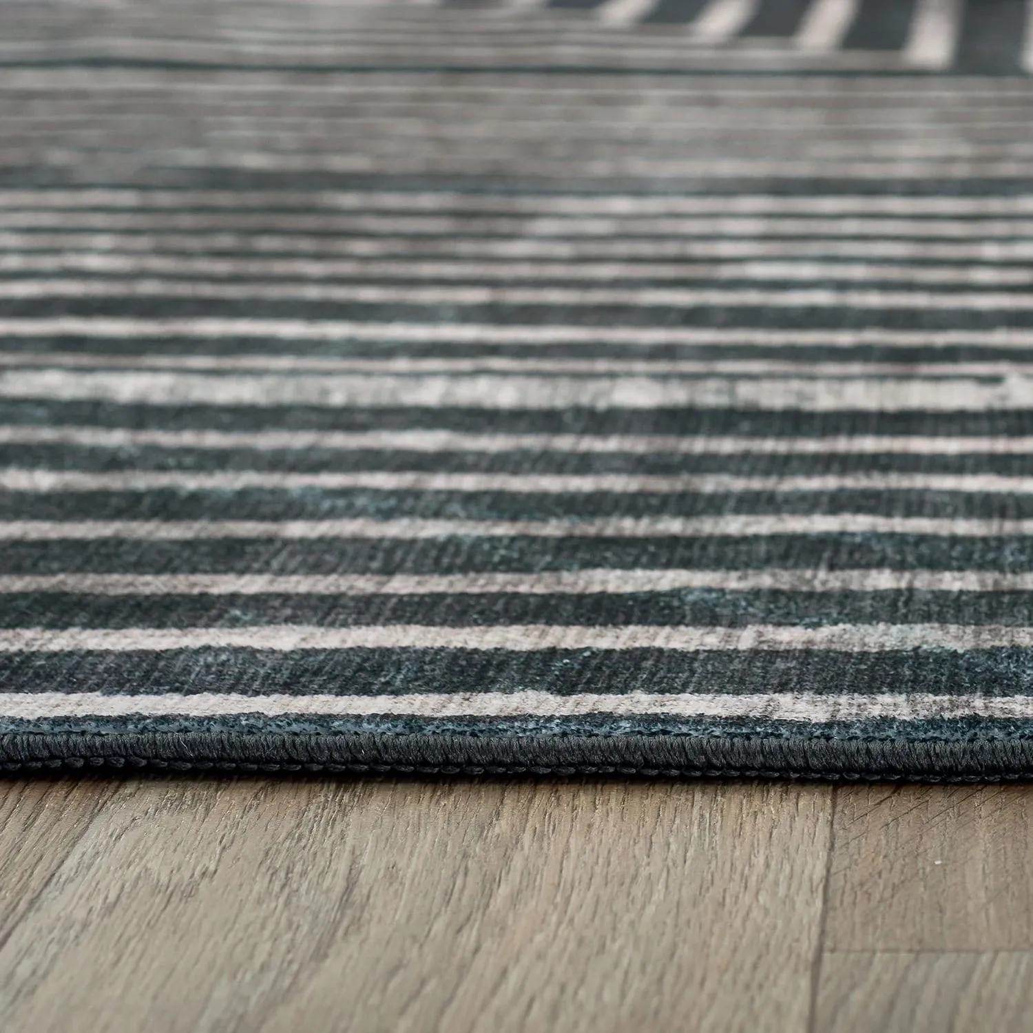World Rug Gallery Distressed Bohemian Stripes Washable Non Slip Area Rug