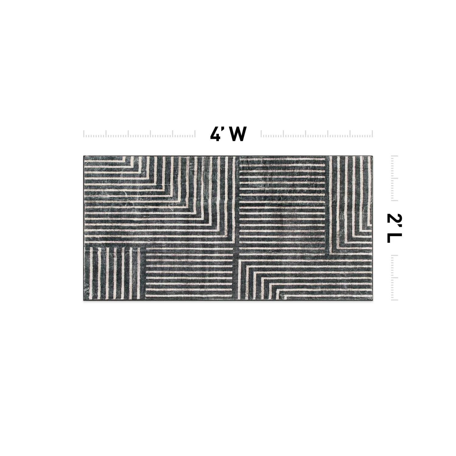 World Rug Gallery Distressed Bohemian Stripes Washable Non Slip Area Rug