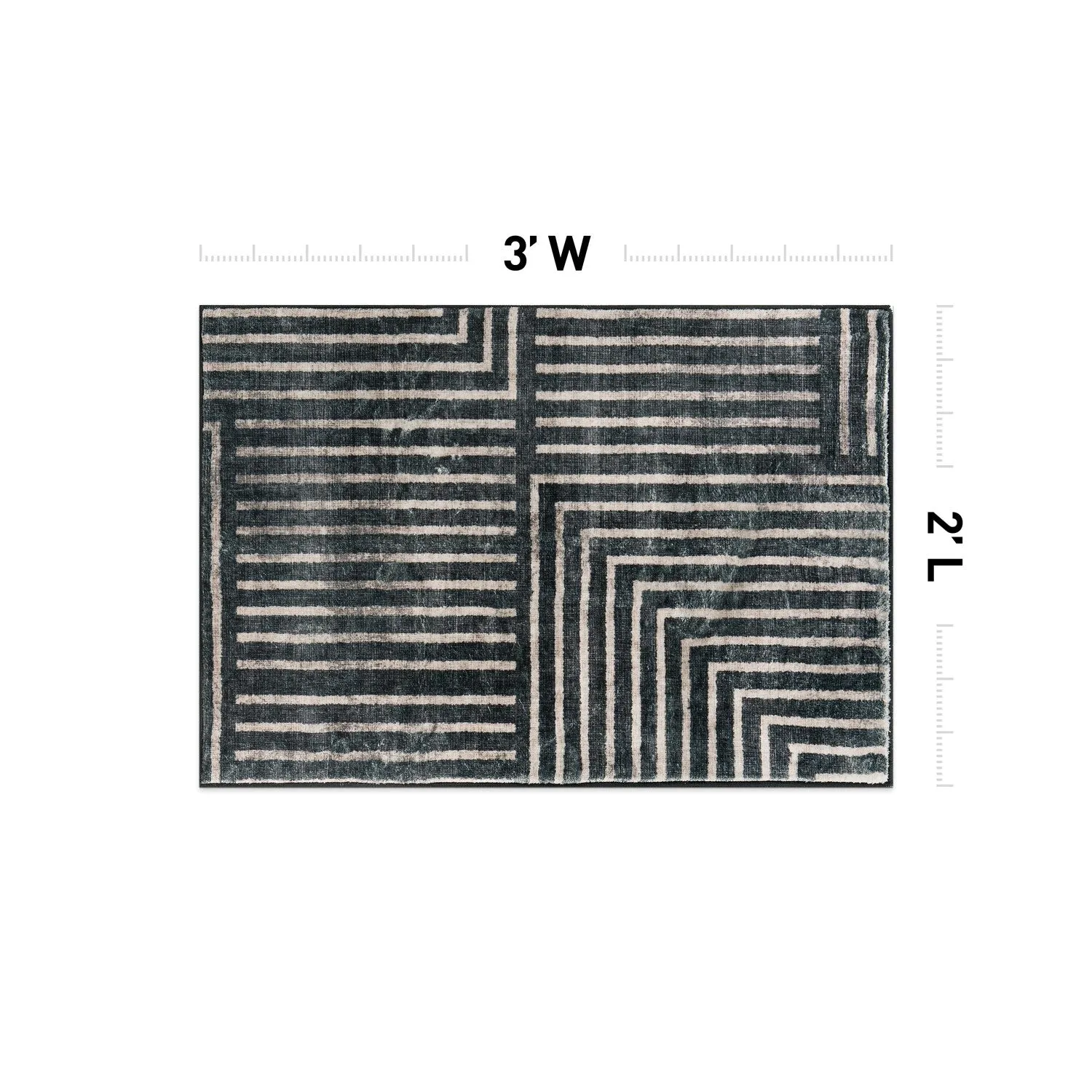 World Rug Gallery Distressed Bohemian Stripes Washable Non Slip Area Rug