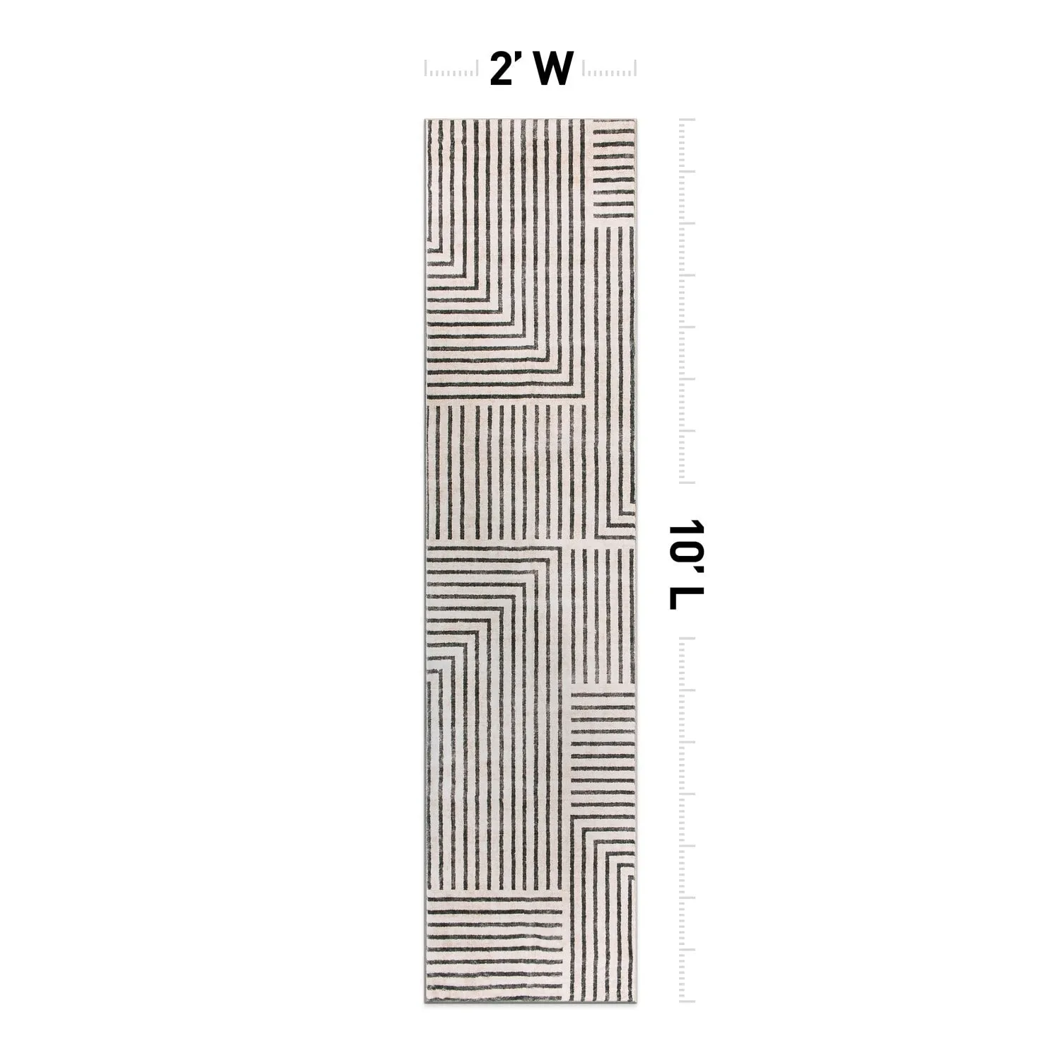 World Rug Gallery Distressed Bohemian Stripes Washable Non Slip Area Rug
