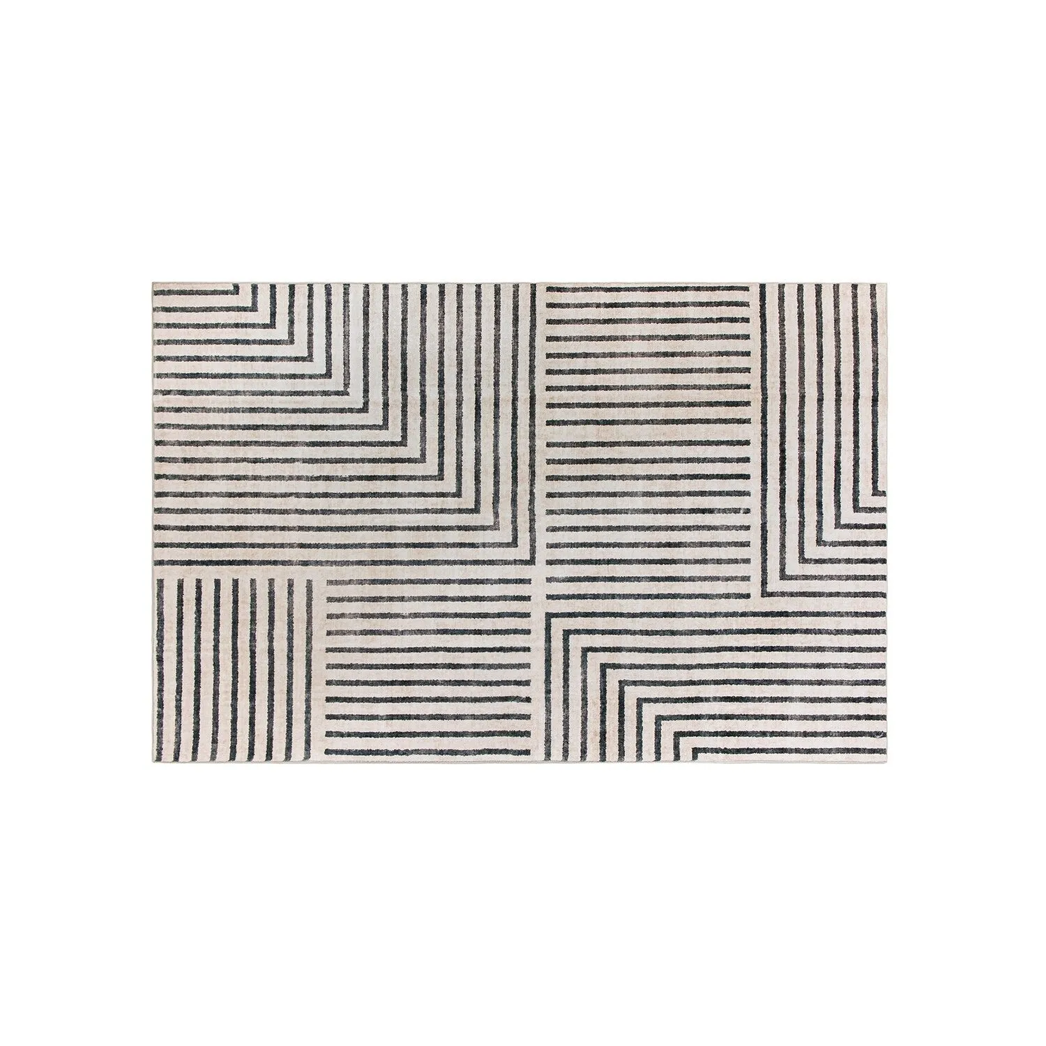 World Rug Gallery Distressed Bohemian Stripes Washable Non Slip Area Rug