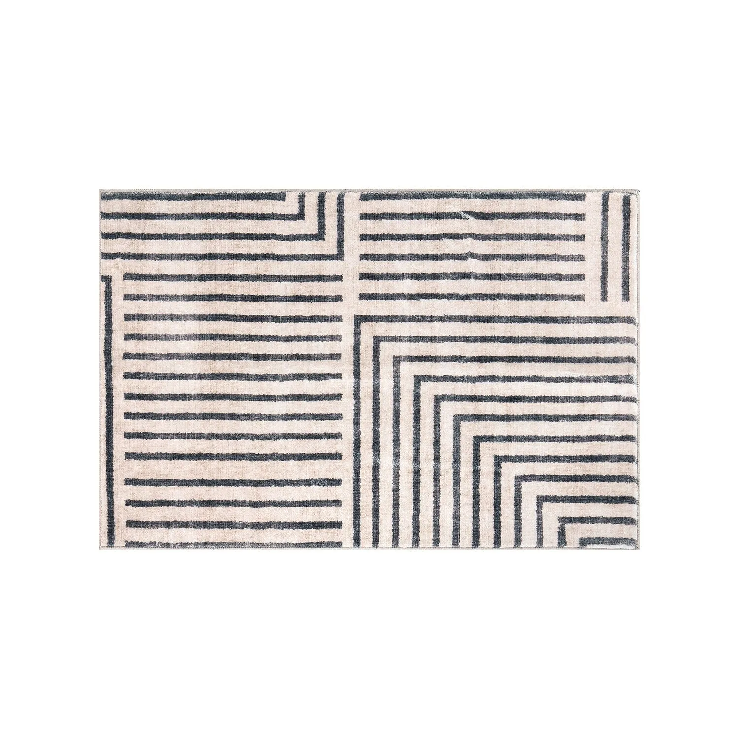 World Rug Gallery Distressed Bohemian Stripes Washable Non Slip Area Rug