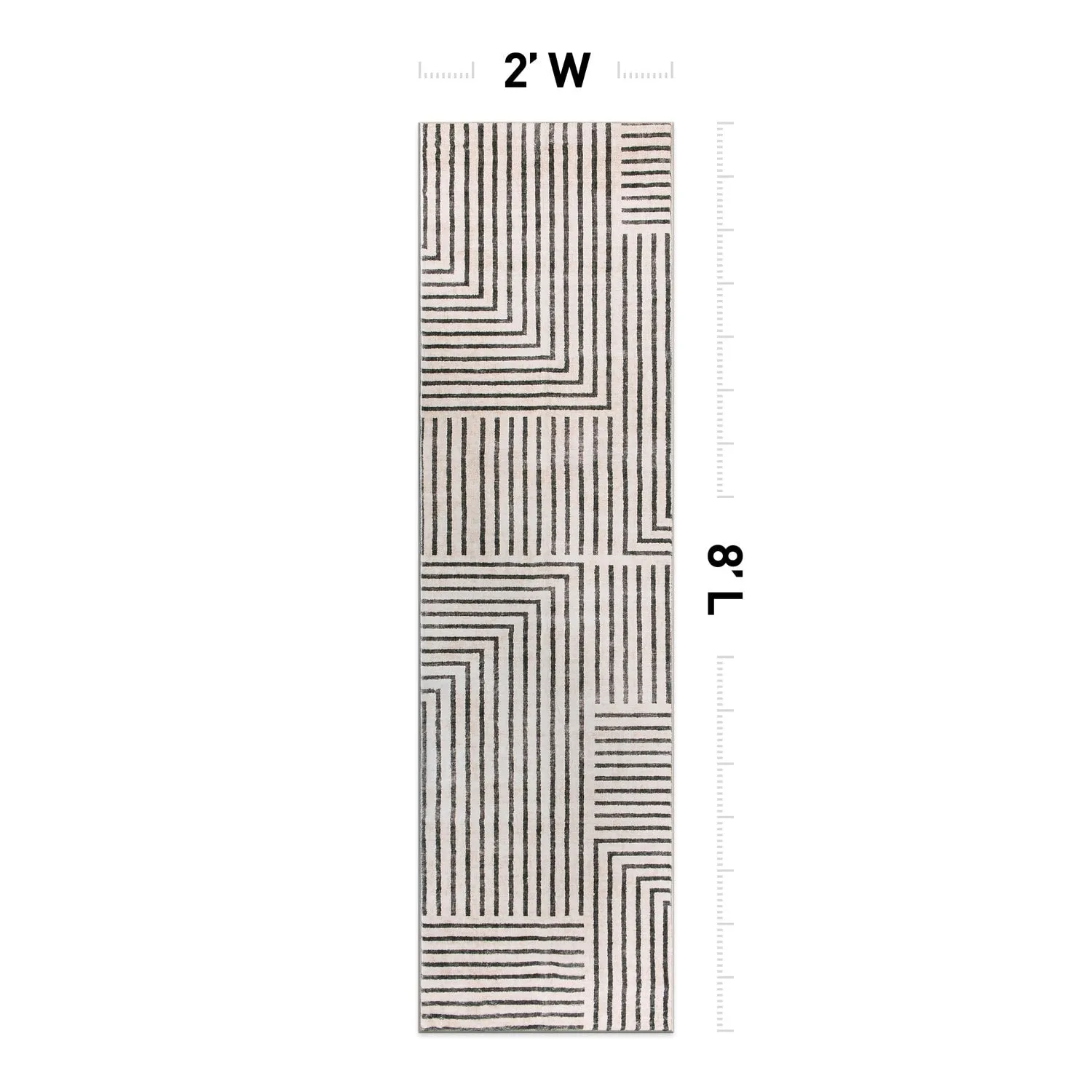 World Rug Gallery Distressed Bohemian Stripes Washable Non Slip Area Rug