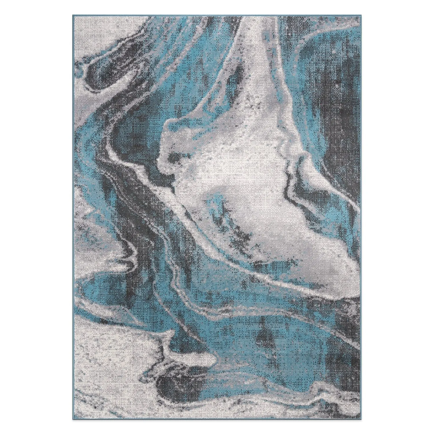 World Rug Gallery Distressed Contemporary Abstract Watercolor Area Rug