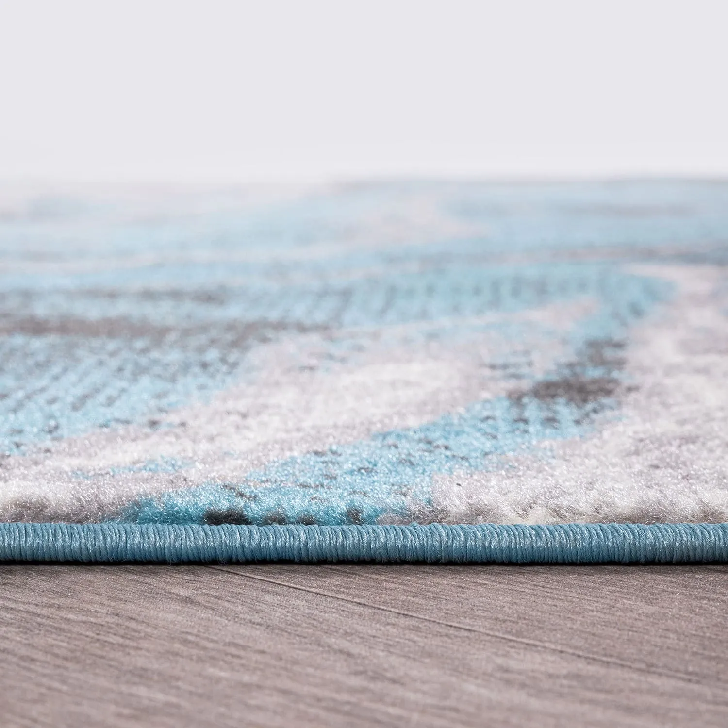 World Rug Gallery Distressed Contemporary Abstract Watercolor Area Rug