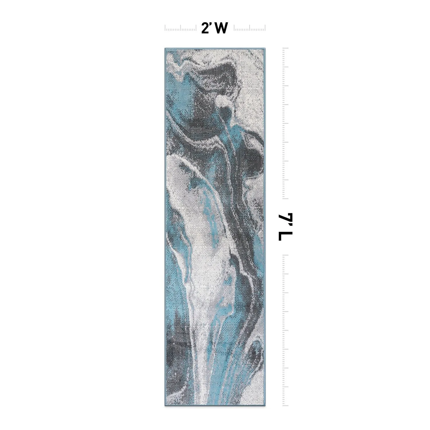 World Rug Gallery Distressed Contemporary Abstract Watercolor Area Rug