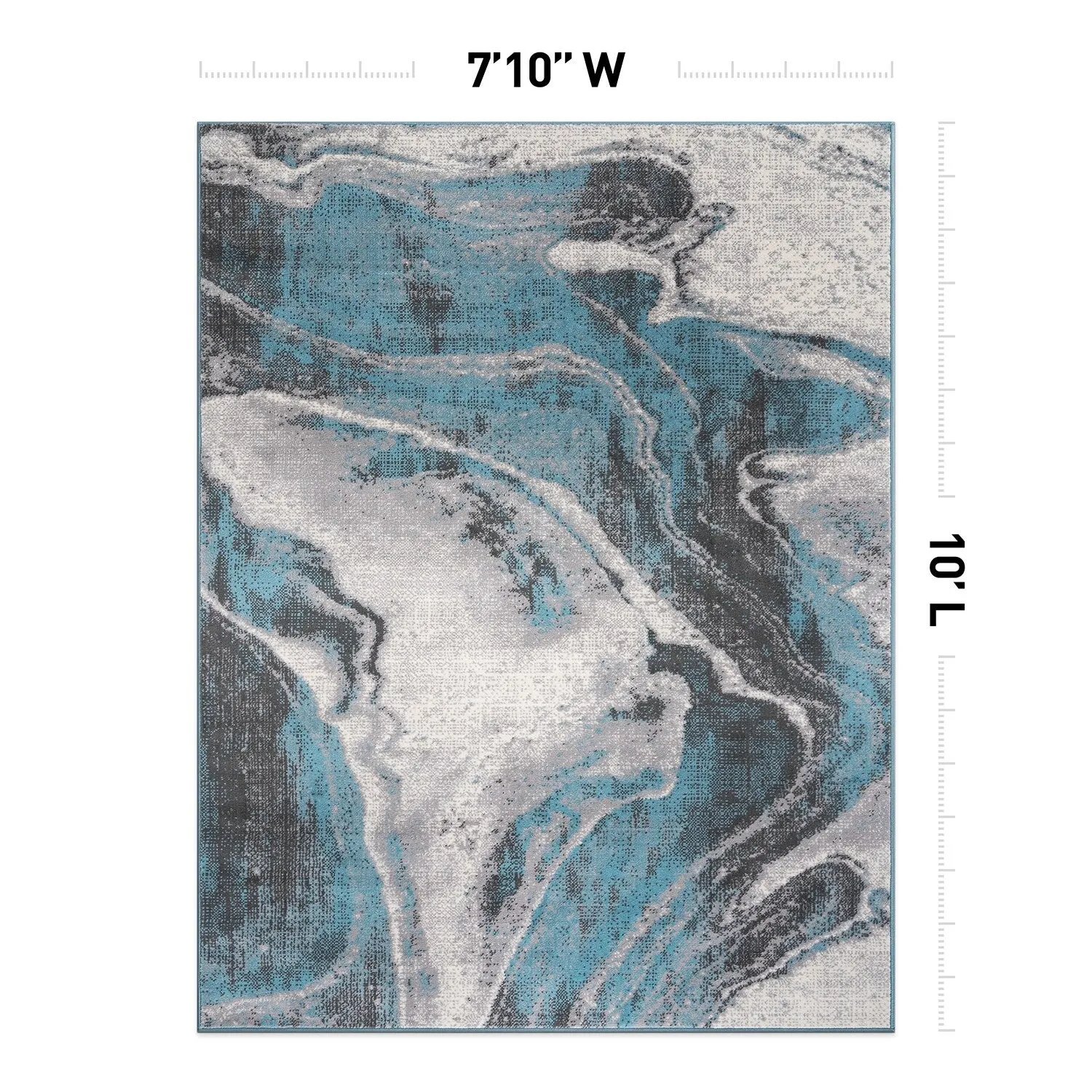 World Rug Gallery Distressed Contemporary Abstract Watercolor Area Rug
