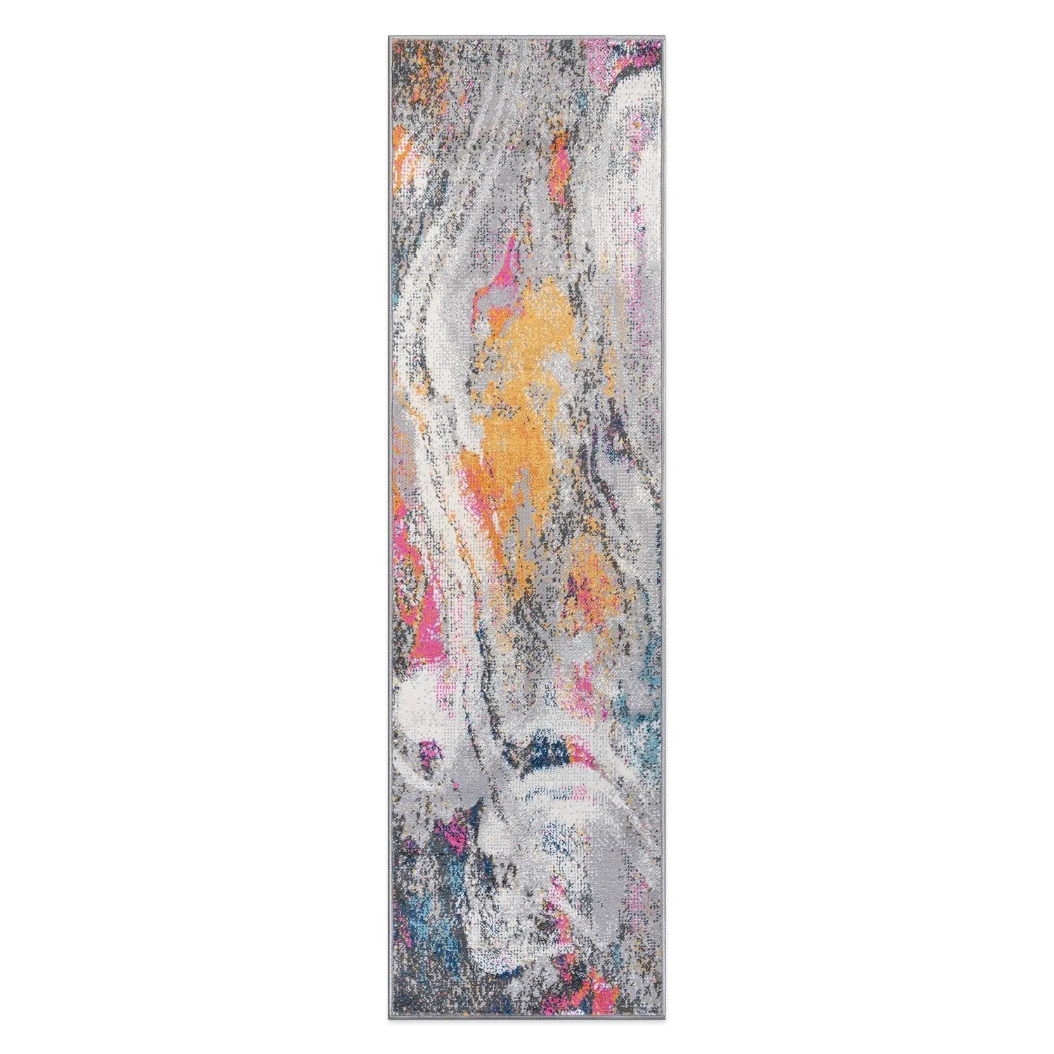 World Rug Gallery Distressed Contemporary Abstract Watercolor Area Rug