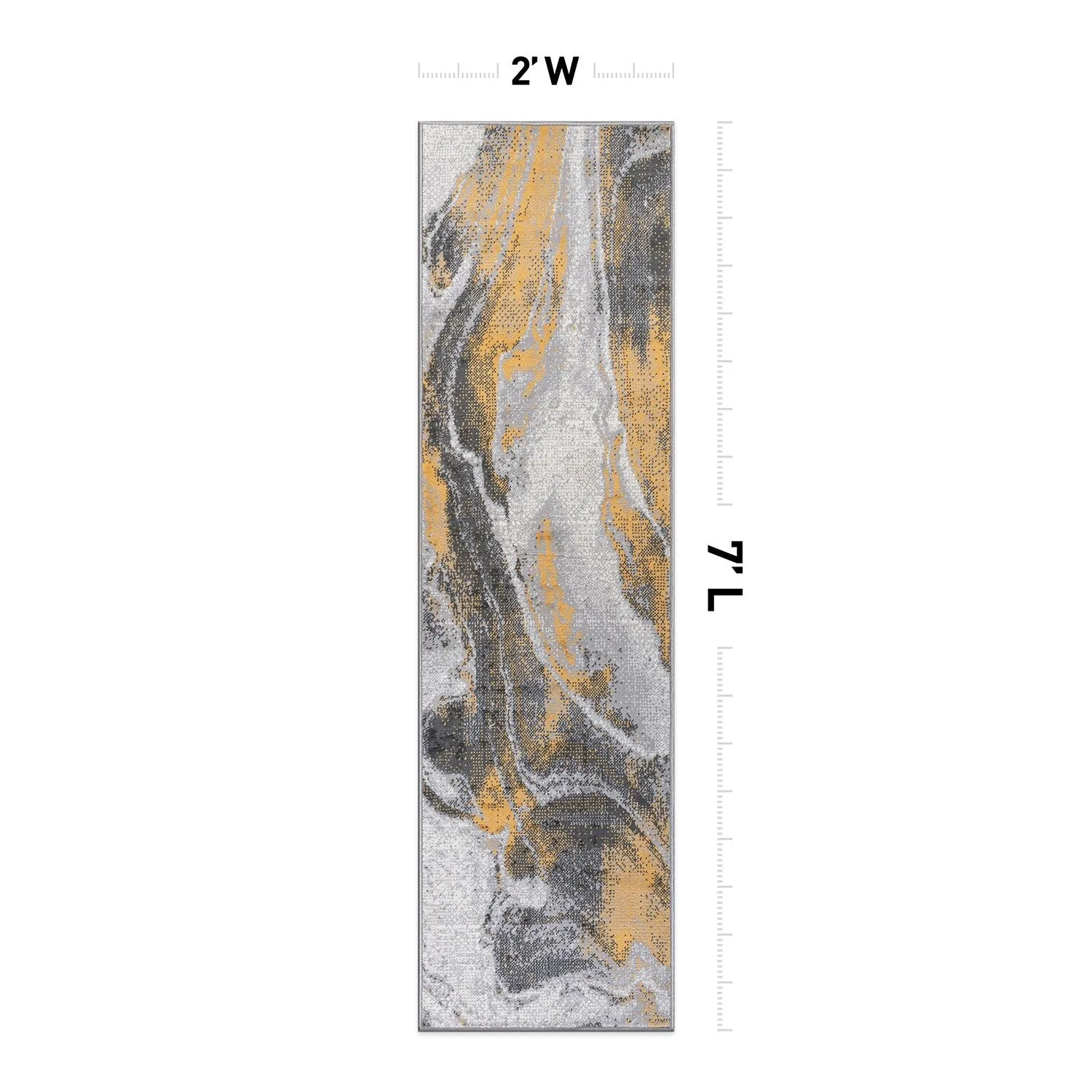 World Rug Gallery Distressed Contemporary Abstract Watercolor Area Rug