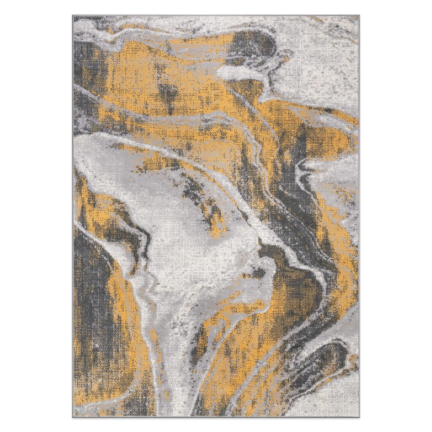 World Rug Gallery Distressed Contemporary Abstract Watercolor Area Rug