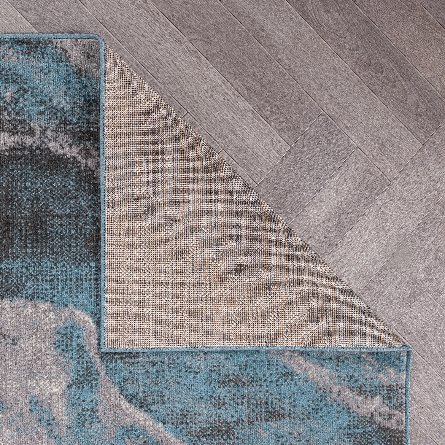 World Rug Gallery Distressed Contemporary Abstract Watercolor Area Rug