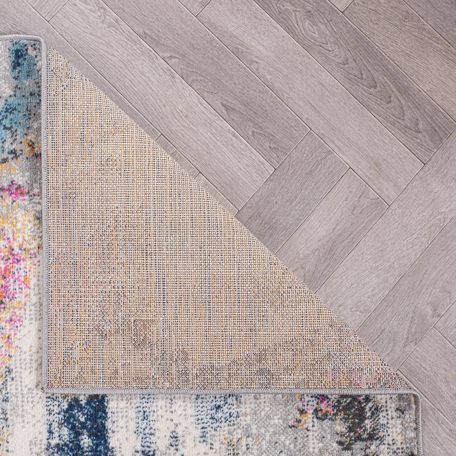 World Rug Gallery Distressed Contemporary Abstract Watercolor Area Rug