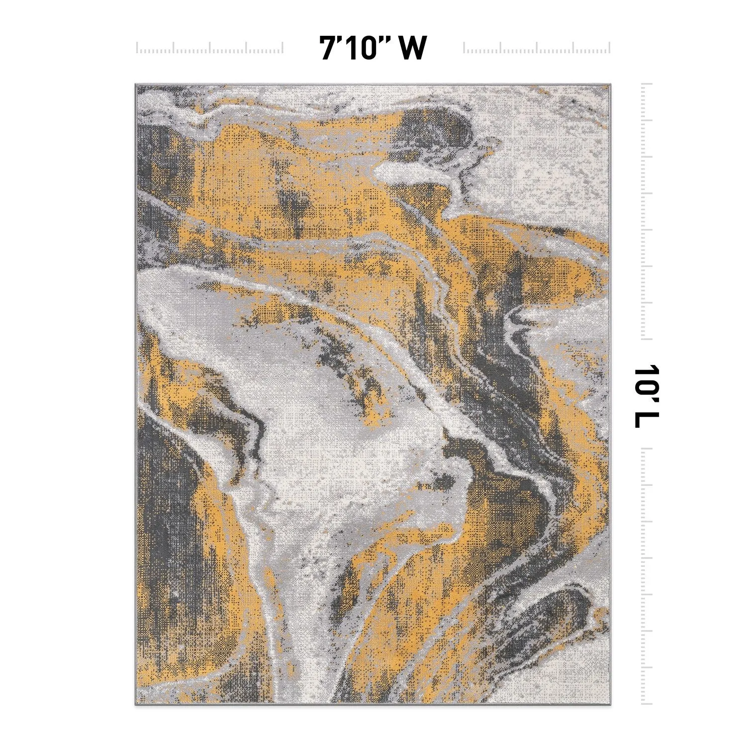 World Rug Gallery Distressed Contemporary Abstract Watercolor Area Rug