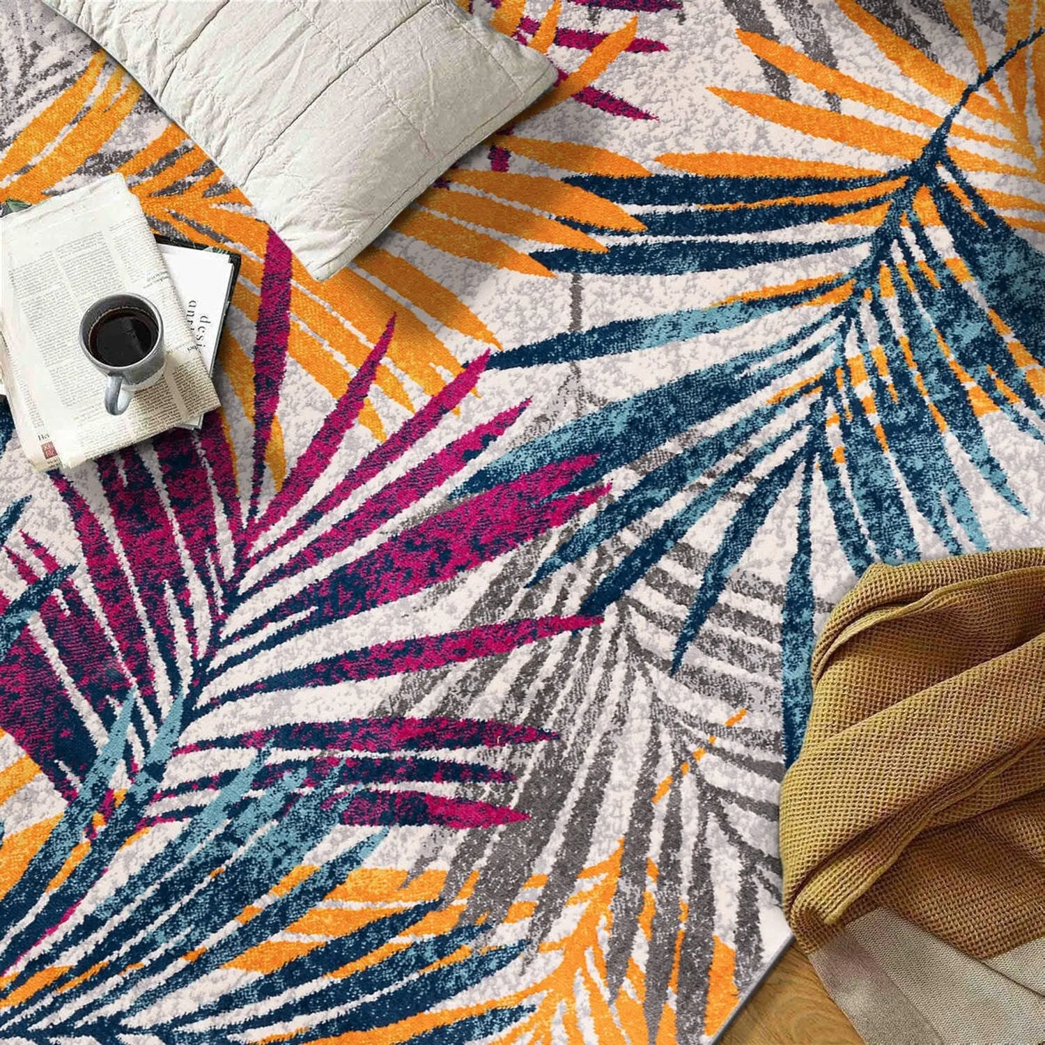 World Rug Gallery Edinburgh Floral Leaves Area Rug