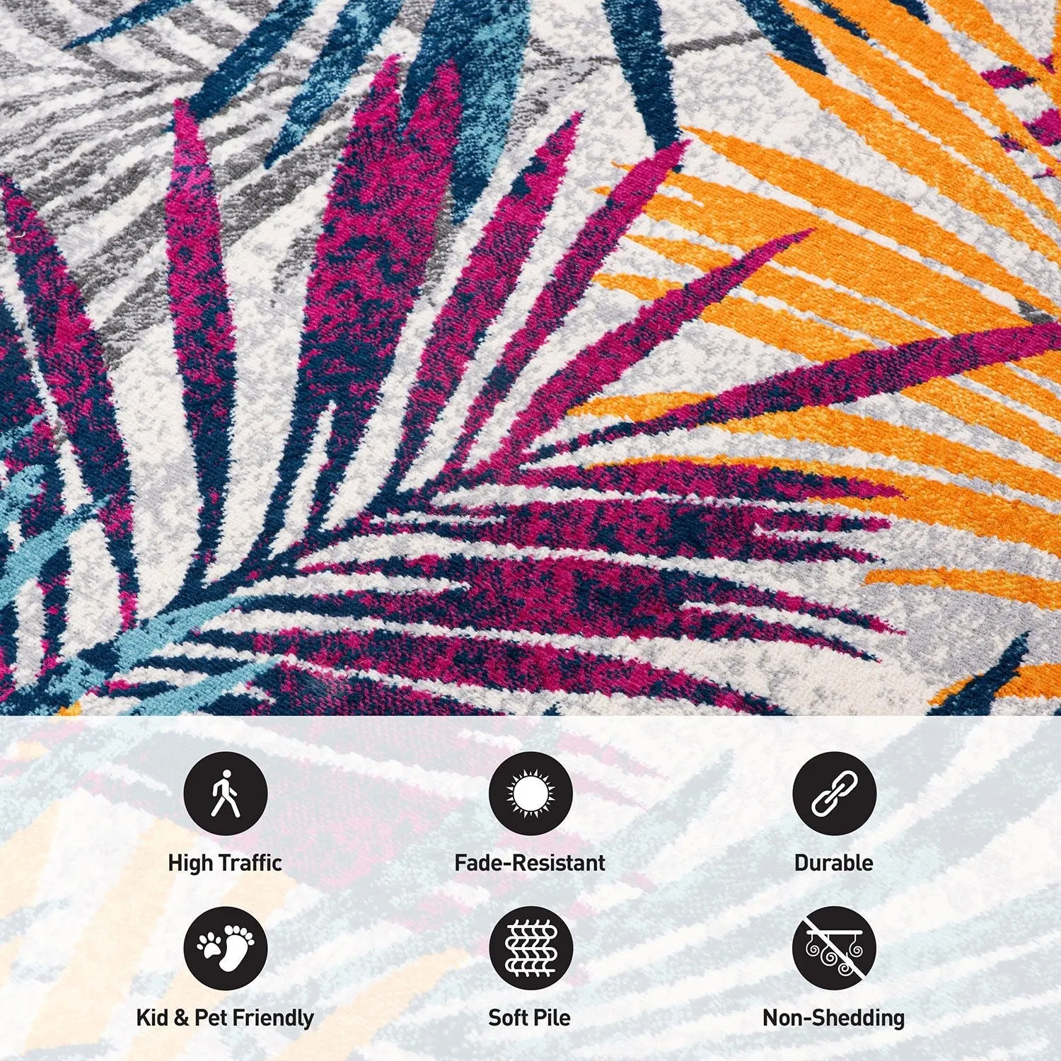 World Rug Gallery Edinburgh Floral Leaves Area Rug