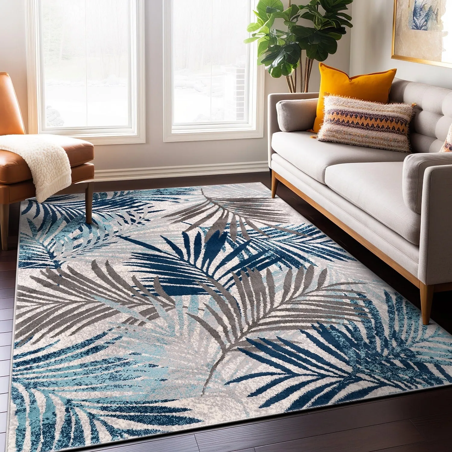 World Rug Gallery Edinburgh Floral Leaves Area Rug