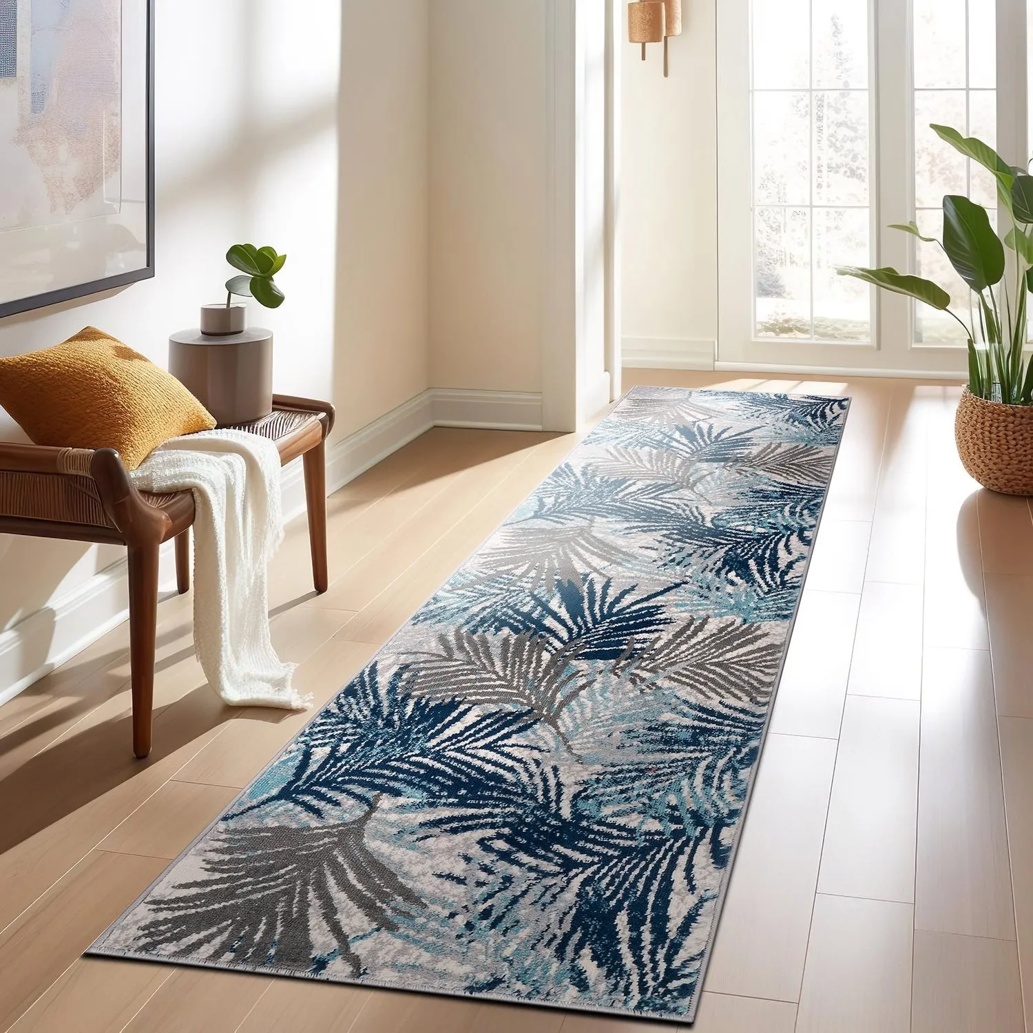 World Rug Gallery Edinburgh Floral Leaves Area Rug