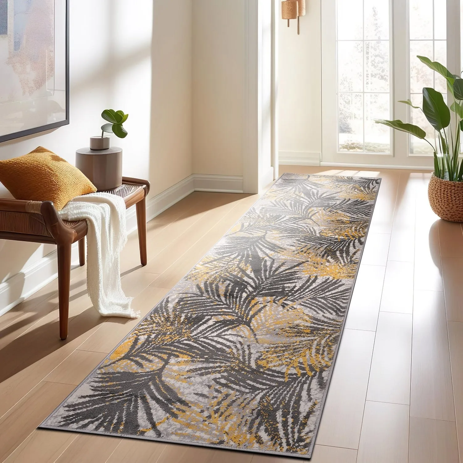 World Rug Gallery Edinburgh Floral Leaves Area Rug