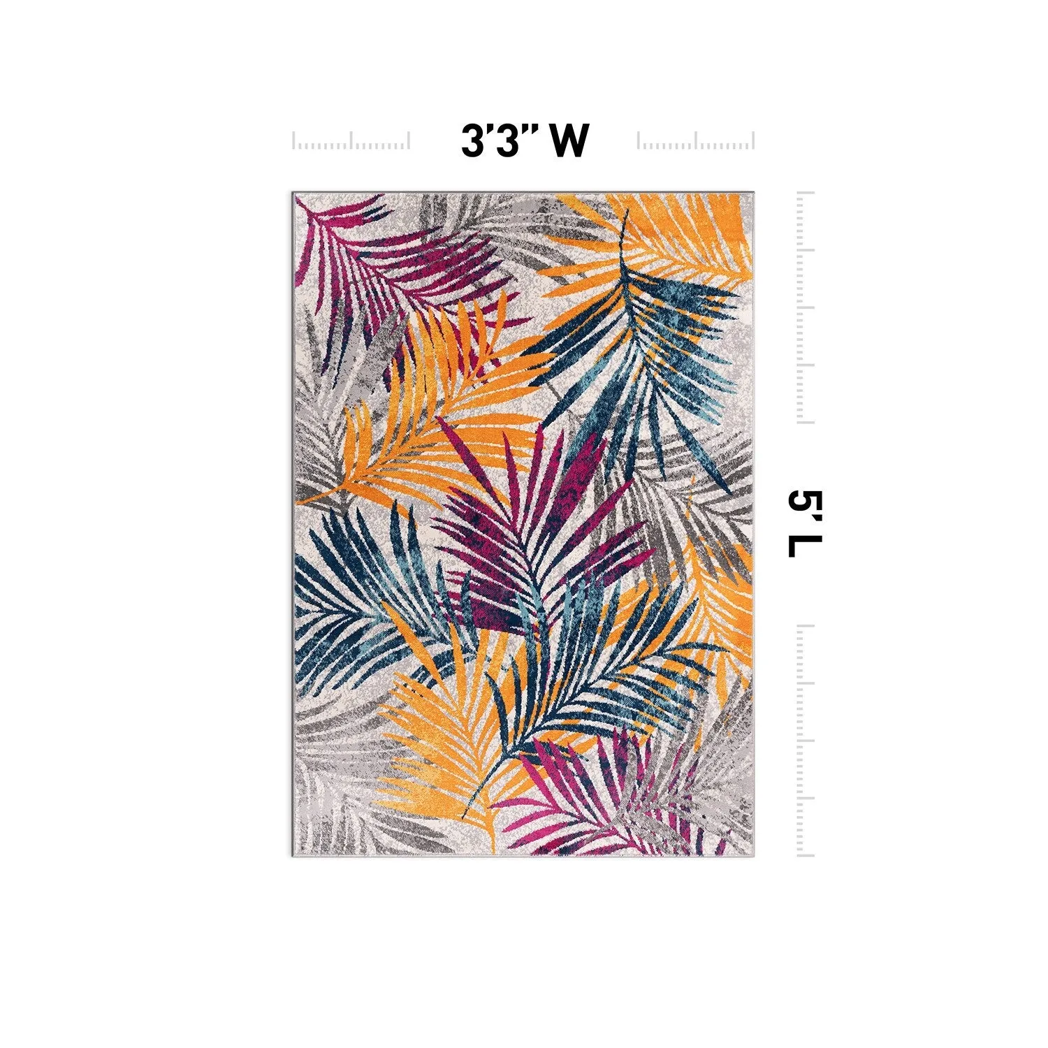 World Rug Gallery Edinburgh Floral Leaves Area Rug