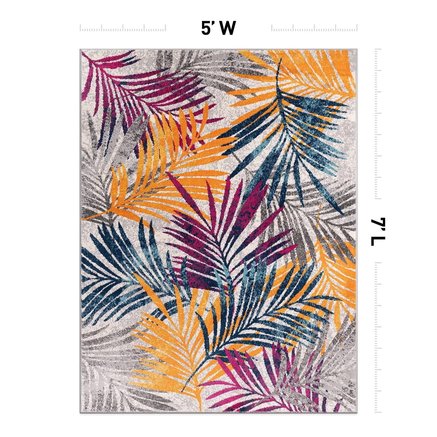 World Rug Gallery Edinburgh Floral Leaves Area Rug