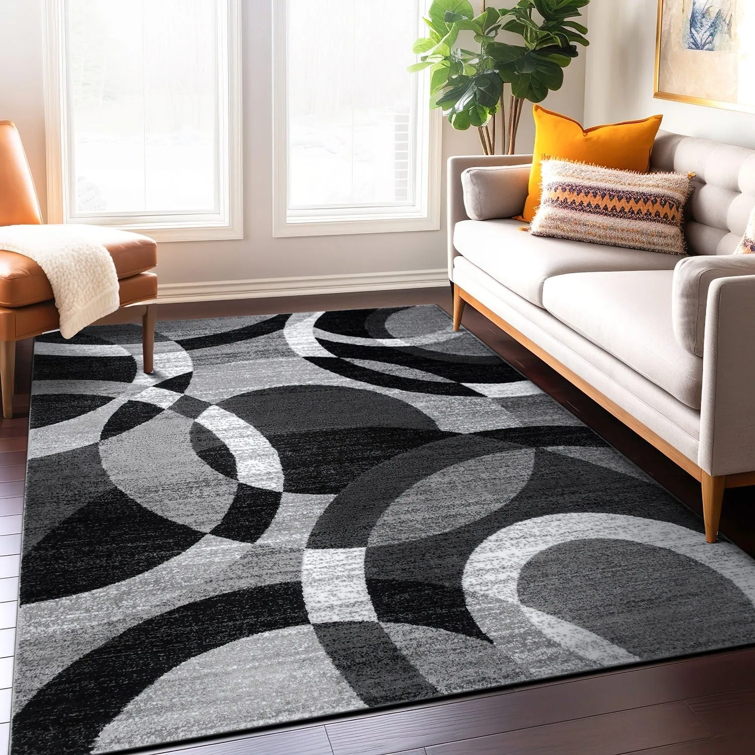 World Rug Gallery Geometric Circles Area Rug