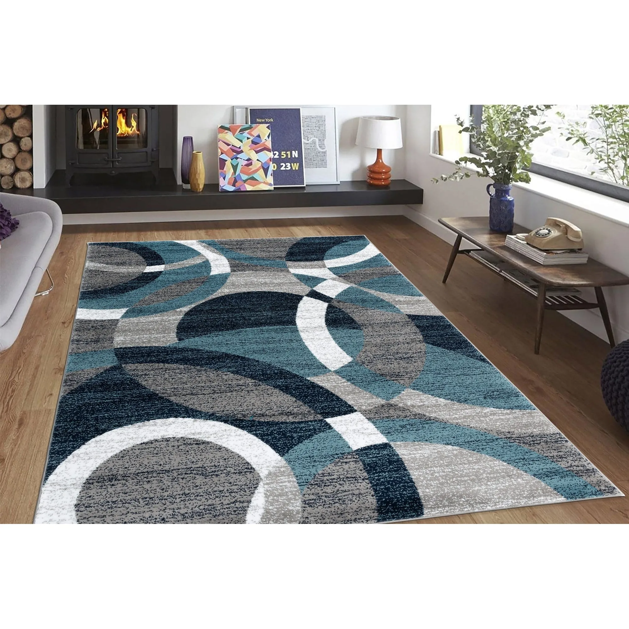 World Rug Gallery Geometric Circles Area Rug