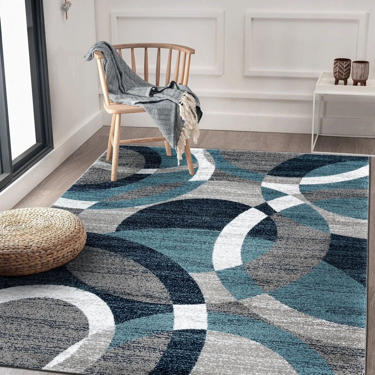 World Rug Gallery Geometric Circles Area Rug